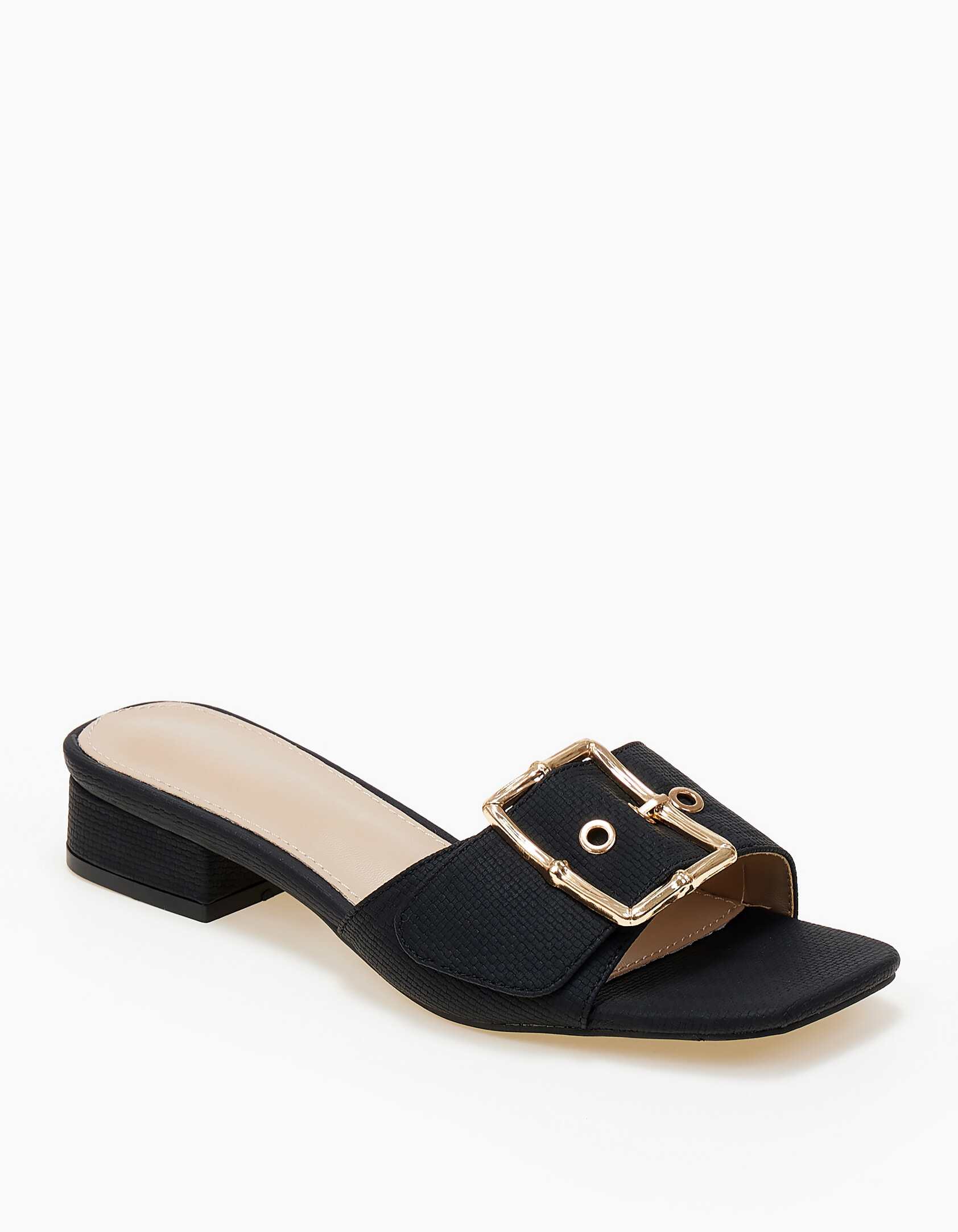 Issue Χαμηλά mules με αγκράφα - Μαύρο