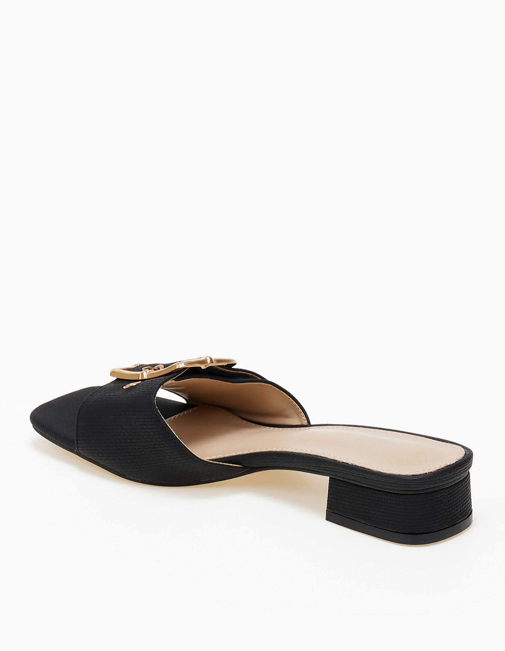 Χαμηλά mules με αγκράφα - Μαύρο φωτογραφία