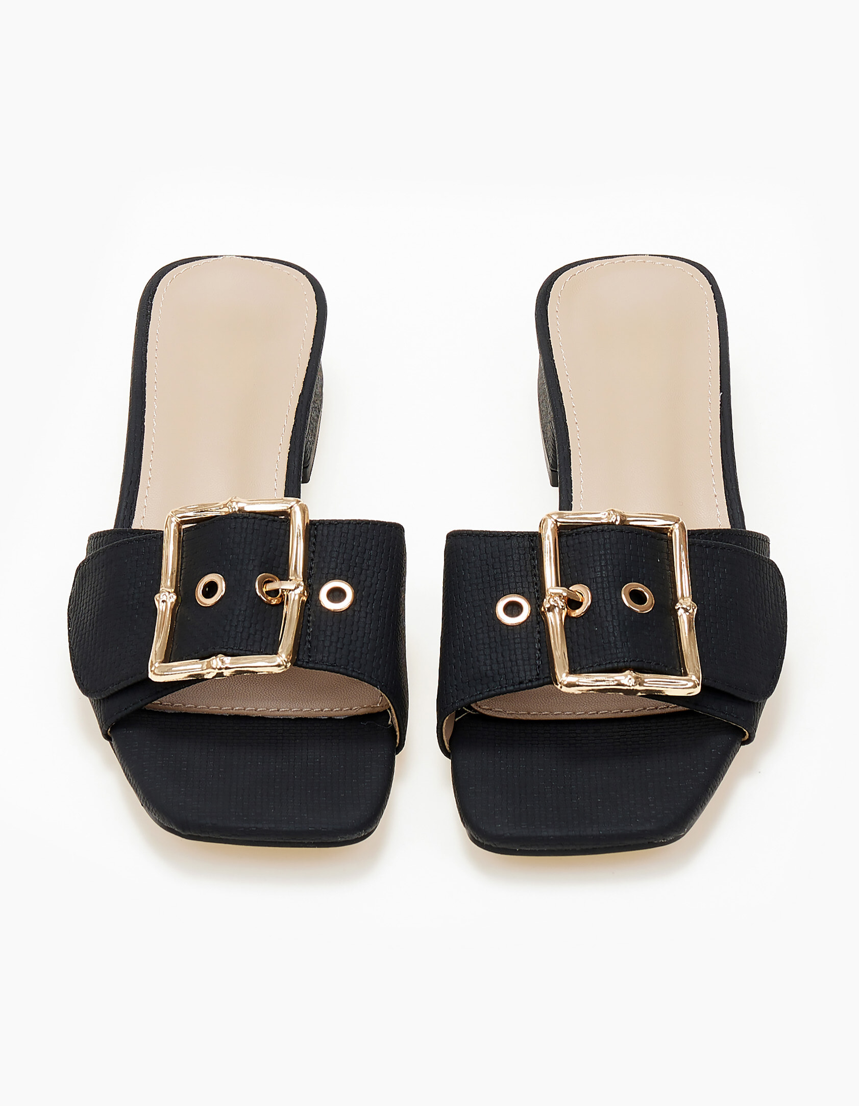 Χαμηλά mules με αγκράφα - Μαύρο φωτογραφία