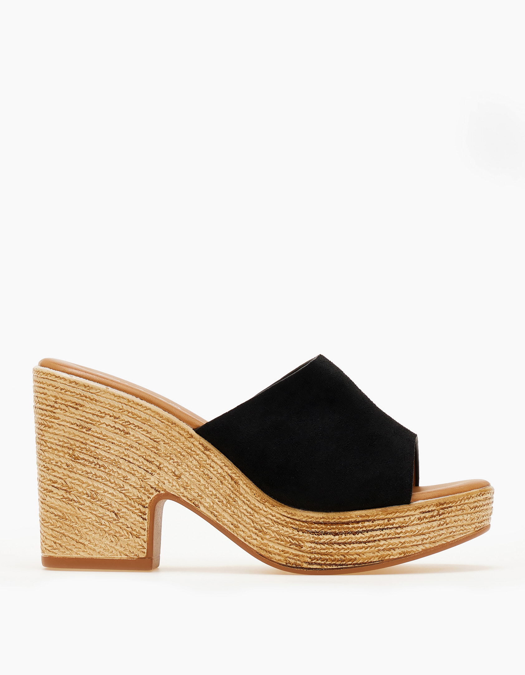 Τσόκαρα / clogs με suede φάσα - Μαύρο