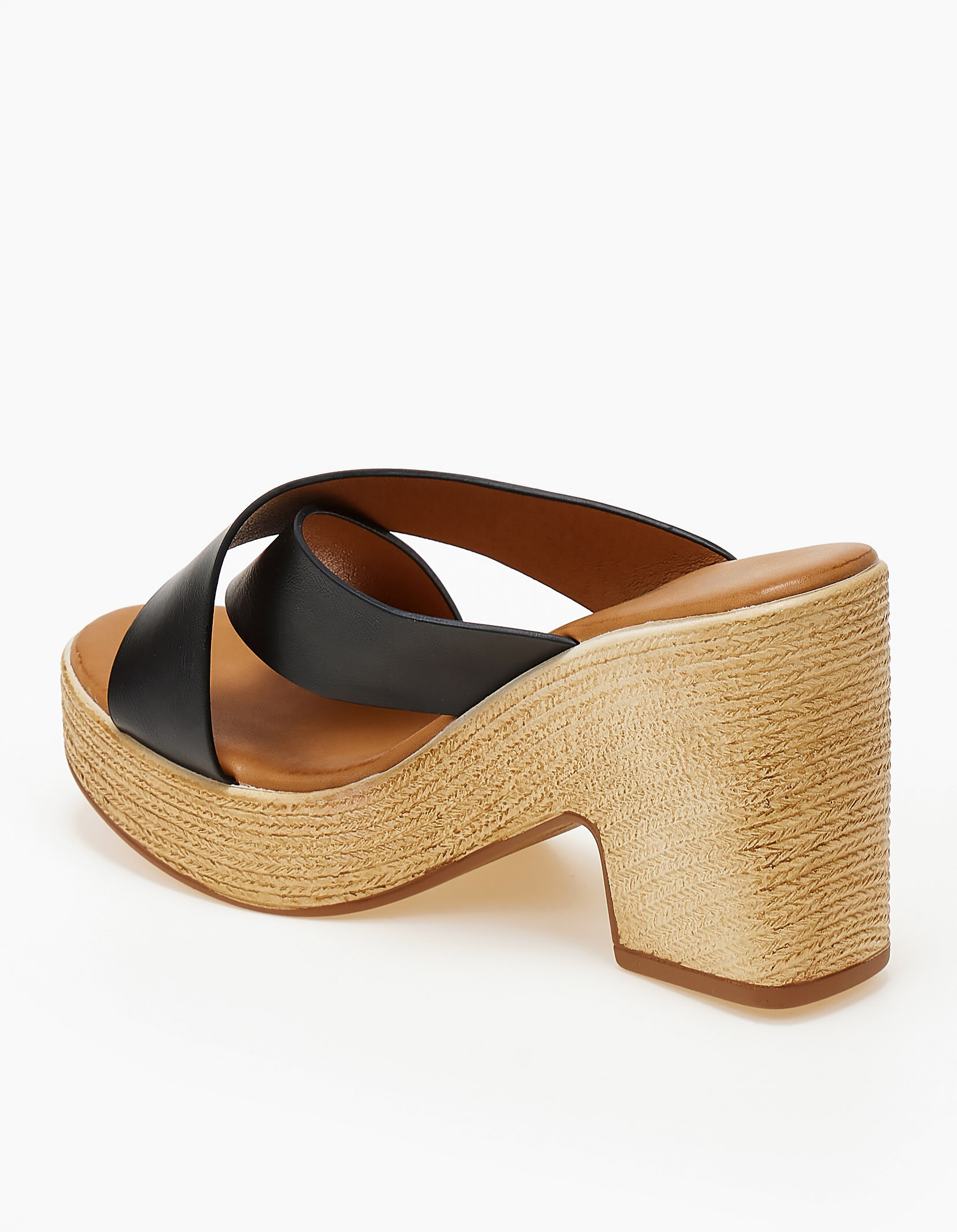 Γυναικεία clogs - τσόκαρα με χιαστί φάσες - Μαύρο φωτογραφία