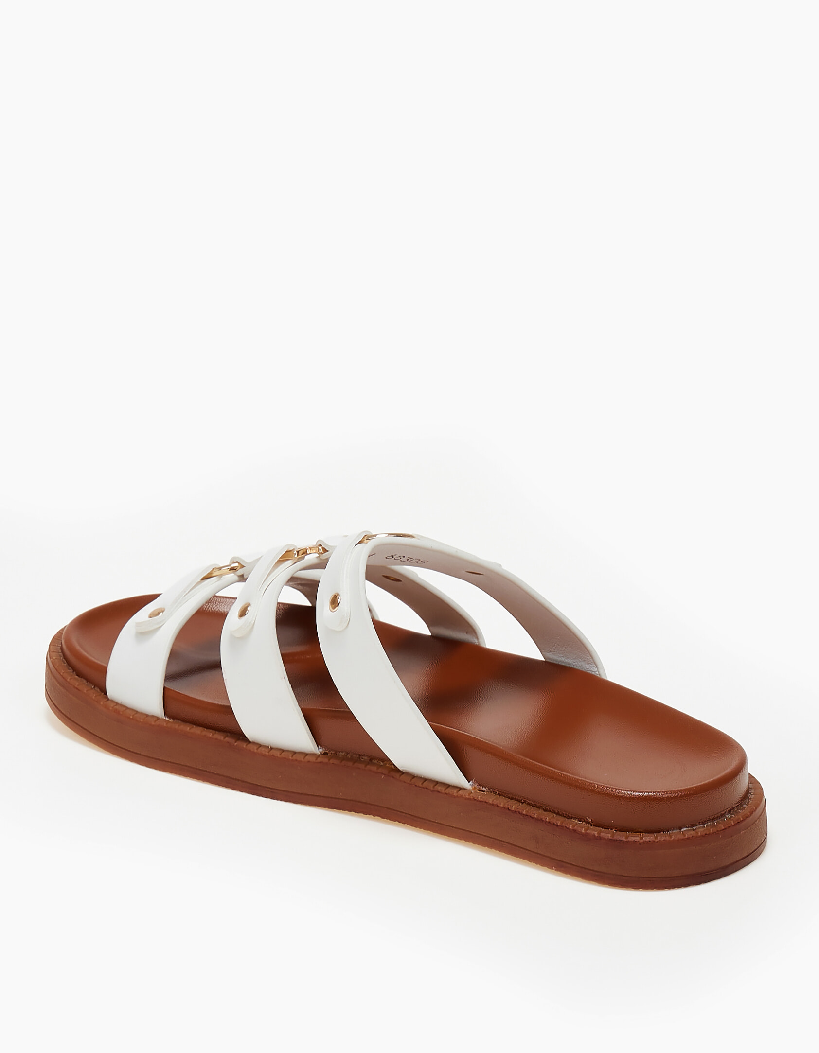 Σανδάλια flatform με μεταλλικές λεπτομέρειες - Λευκό φωτογραφία