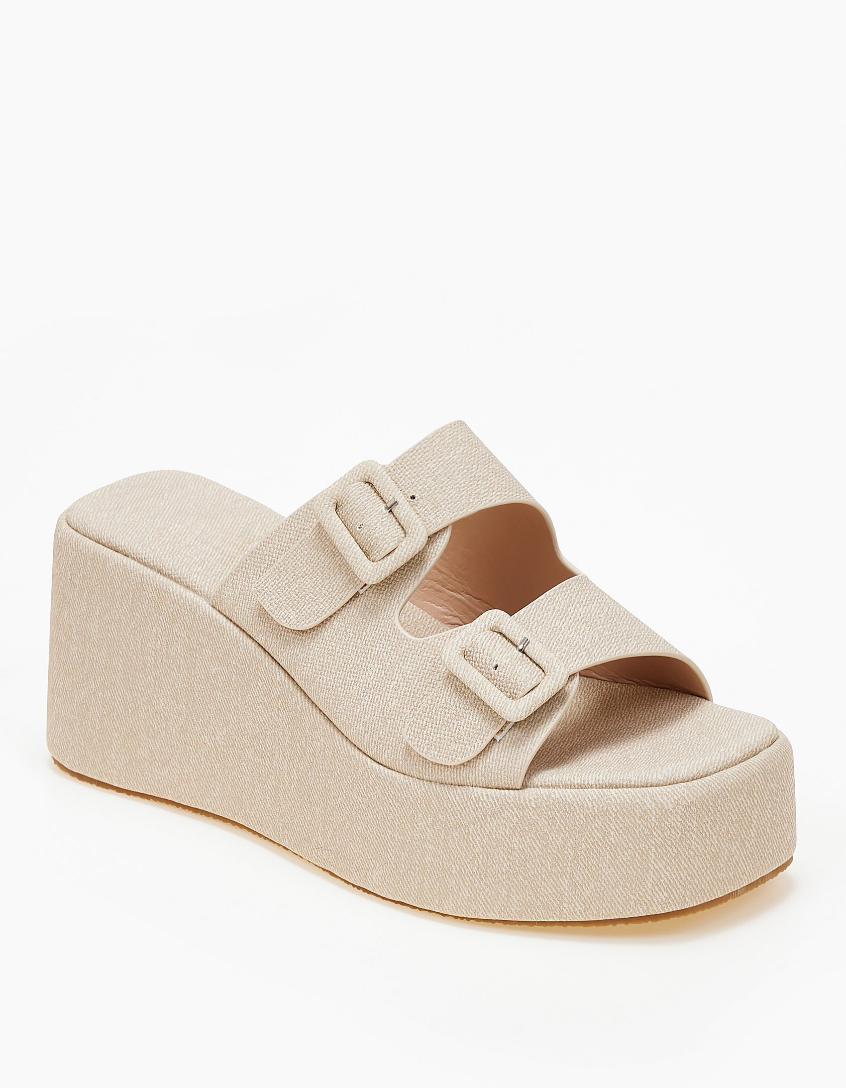 Πλατφόρμες εξώφτερνες με ρυθμιζόμενα ζωνάκια - Μπεζ