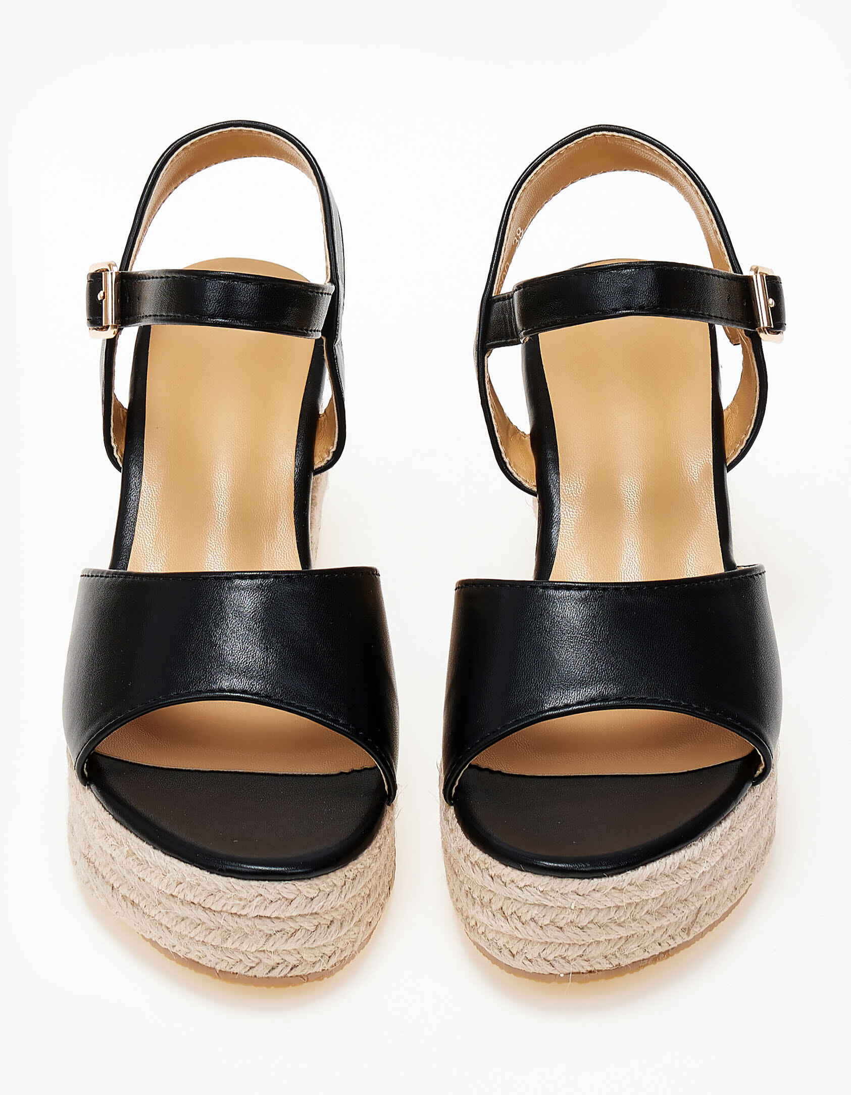 Γυναικείες εσπαντρίγιες πλατφόρμες με φάσα - Μαύρο φωτογραφία