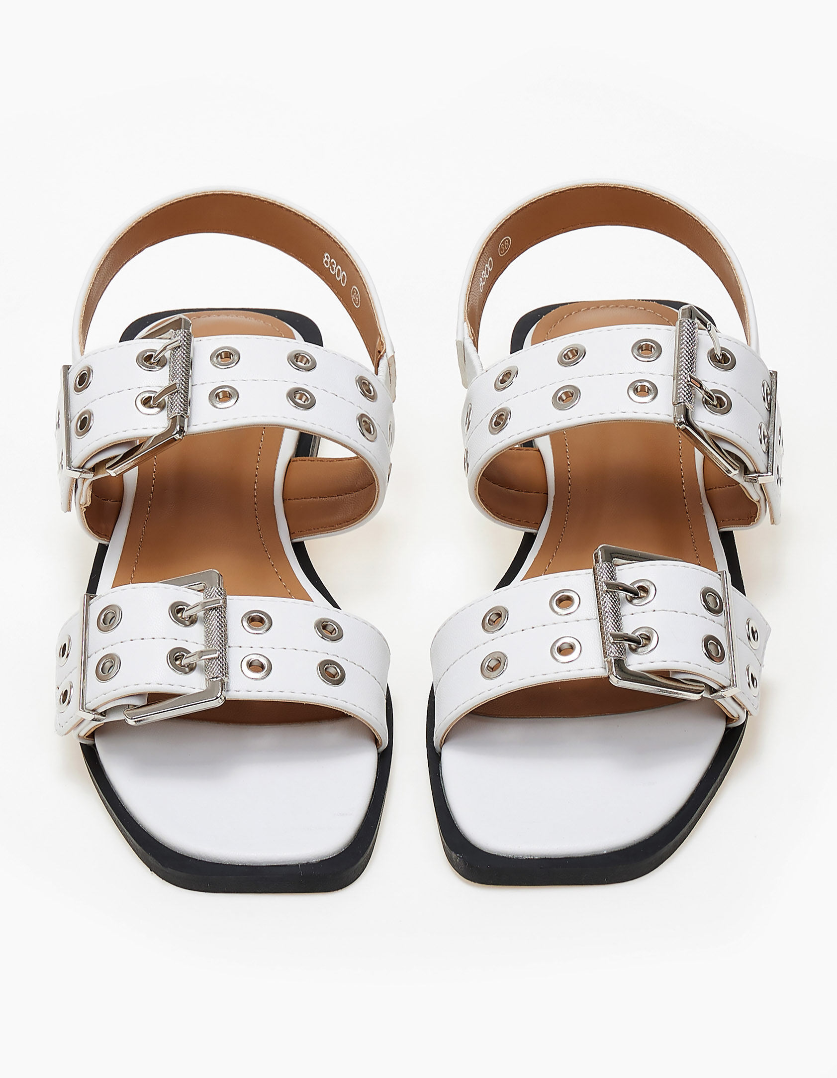 Σανδάλια με ρυθμιζόμενες φάσες και τρουκς - Λευκό