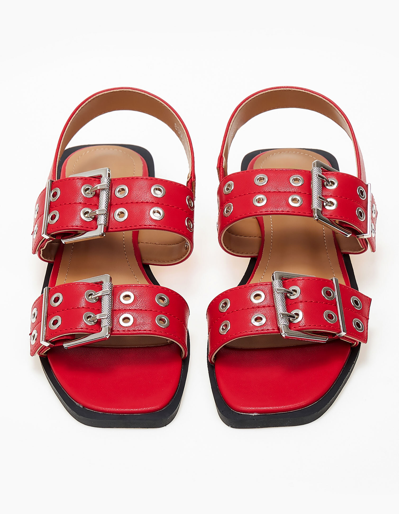 Σανδάλια με ρυθμιζόμενες φάσες και τρουκς - Κόκκινο