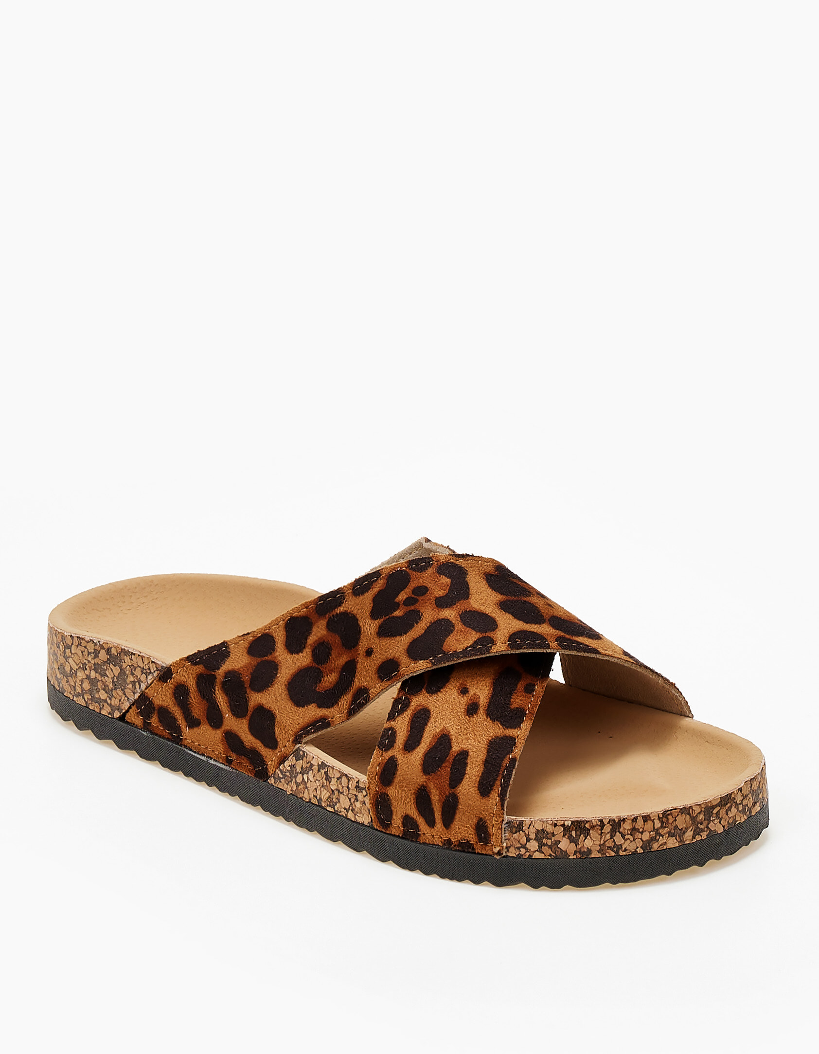 Σανδάλια flatform με χιαστί σχέδιο - Λεοπάρ φωτογραφία