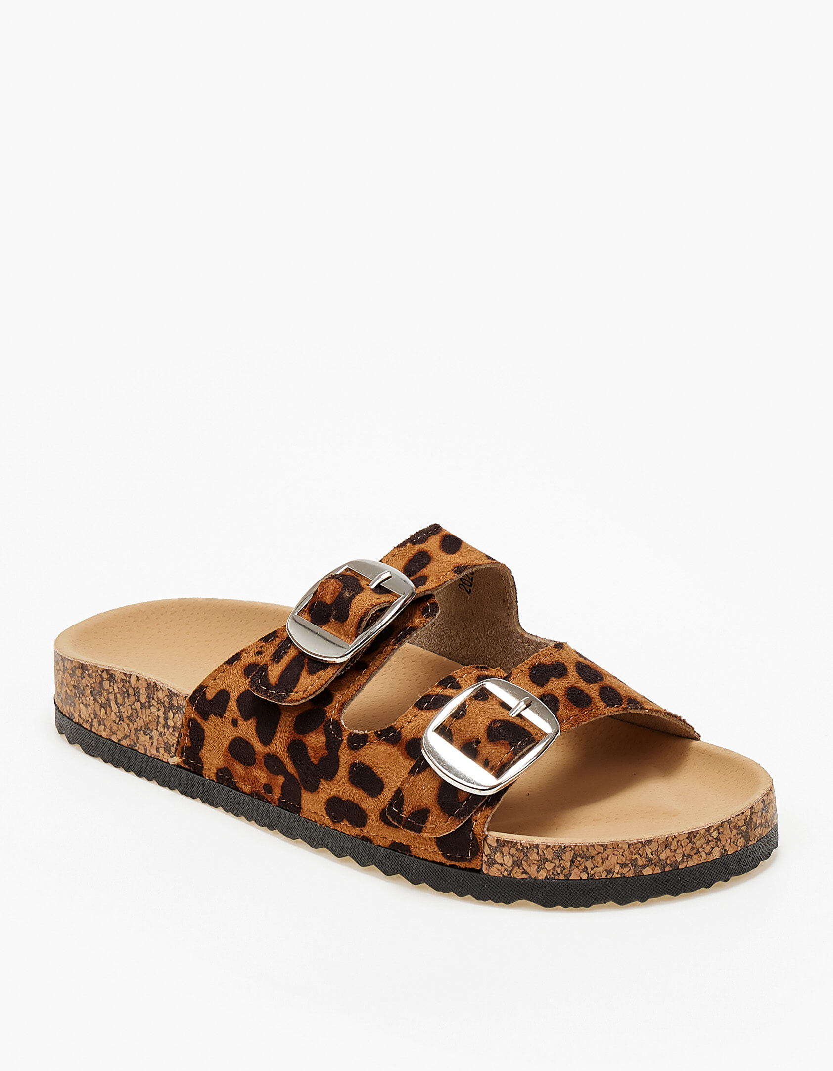 Σανδάλια flatform με αγκράφες - Λεοπάρ φωτογραφία