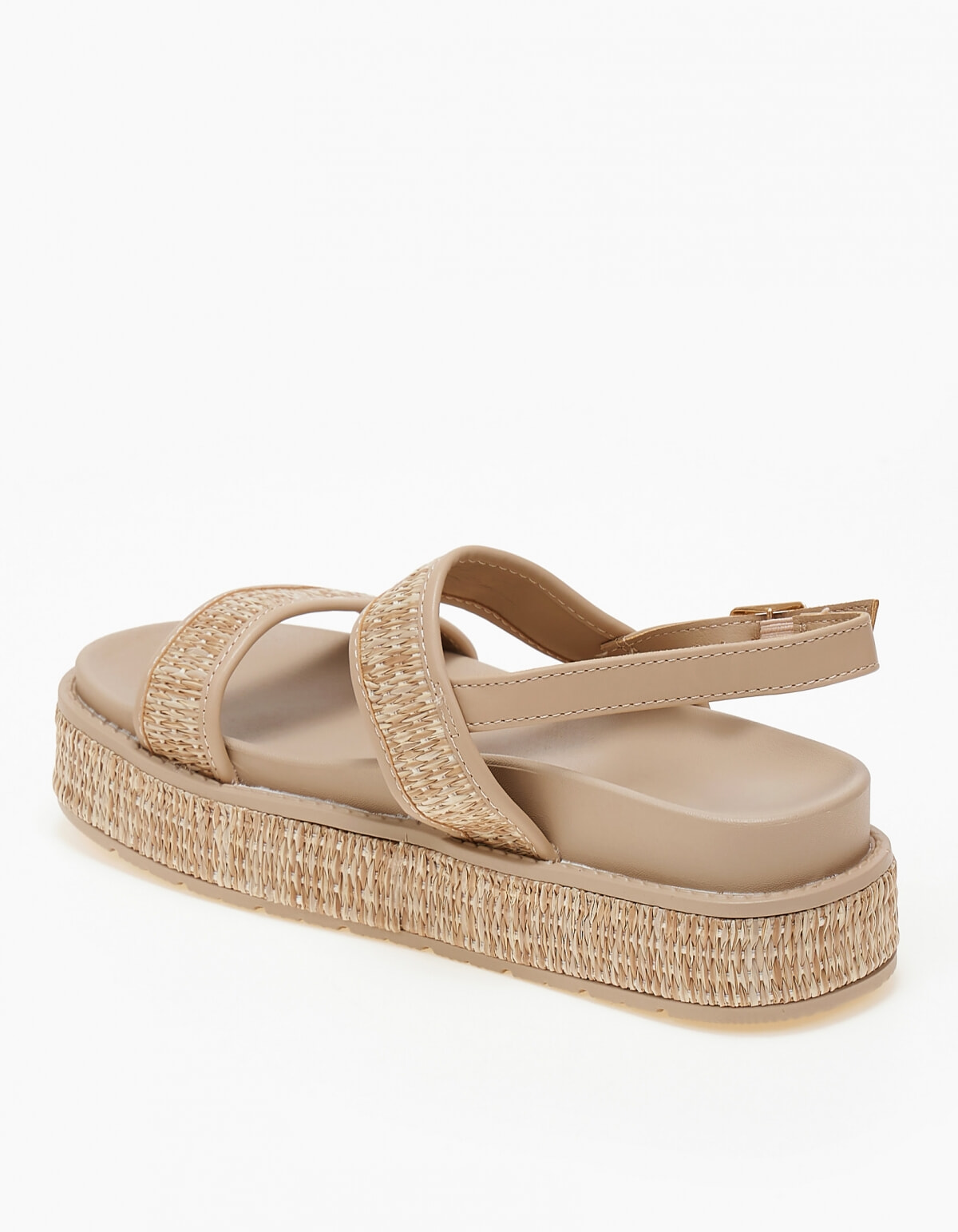Σανδάλια flatform με ψάθα - Πούρο φωτογραφία