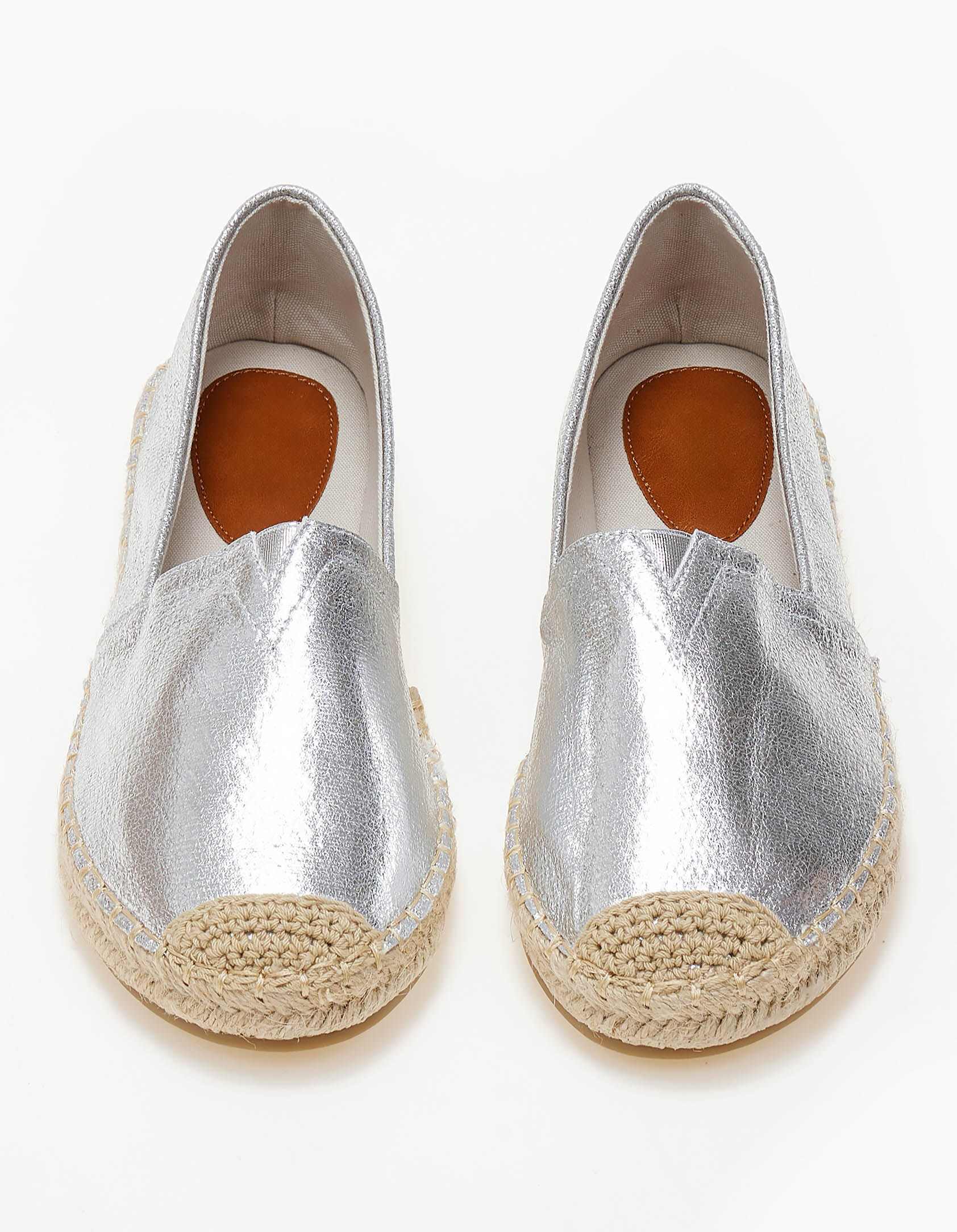 Γυναικείες εσπαντρίγιες με suede υφή - Ασημί