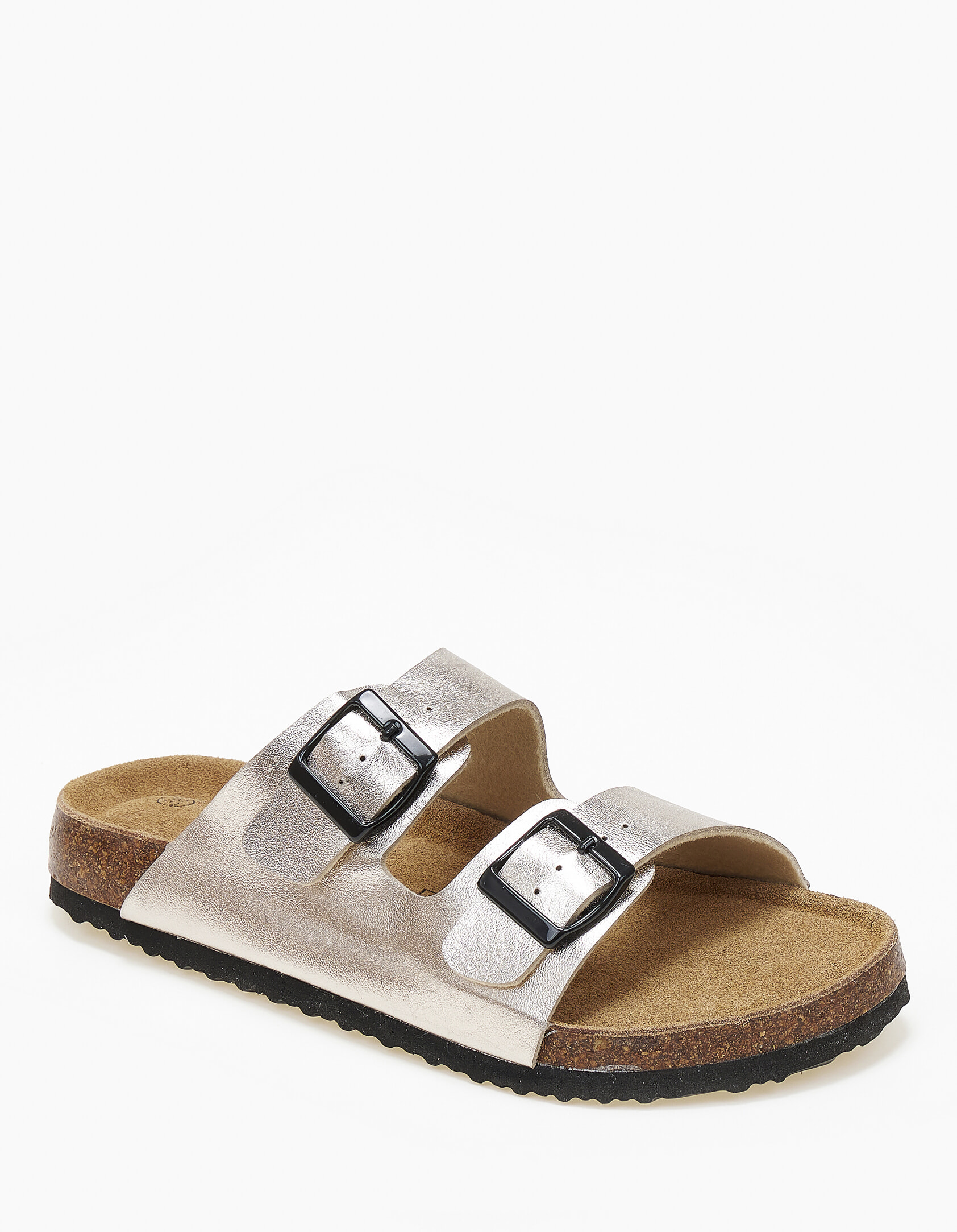 Γυναικεία σανδάλια flatform με ρυθμιζόμενα ζωνάκια και αγκράφες - Rose Gold