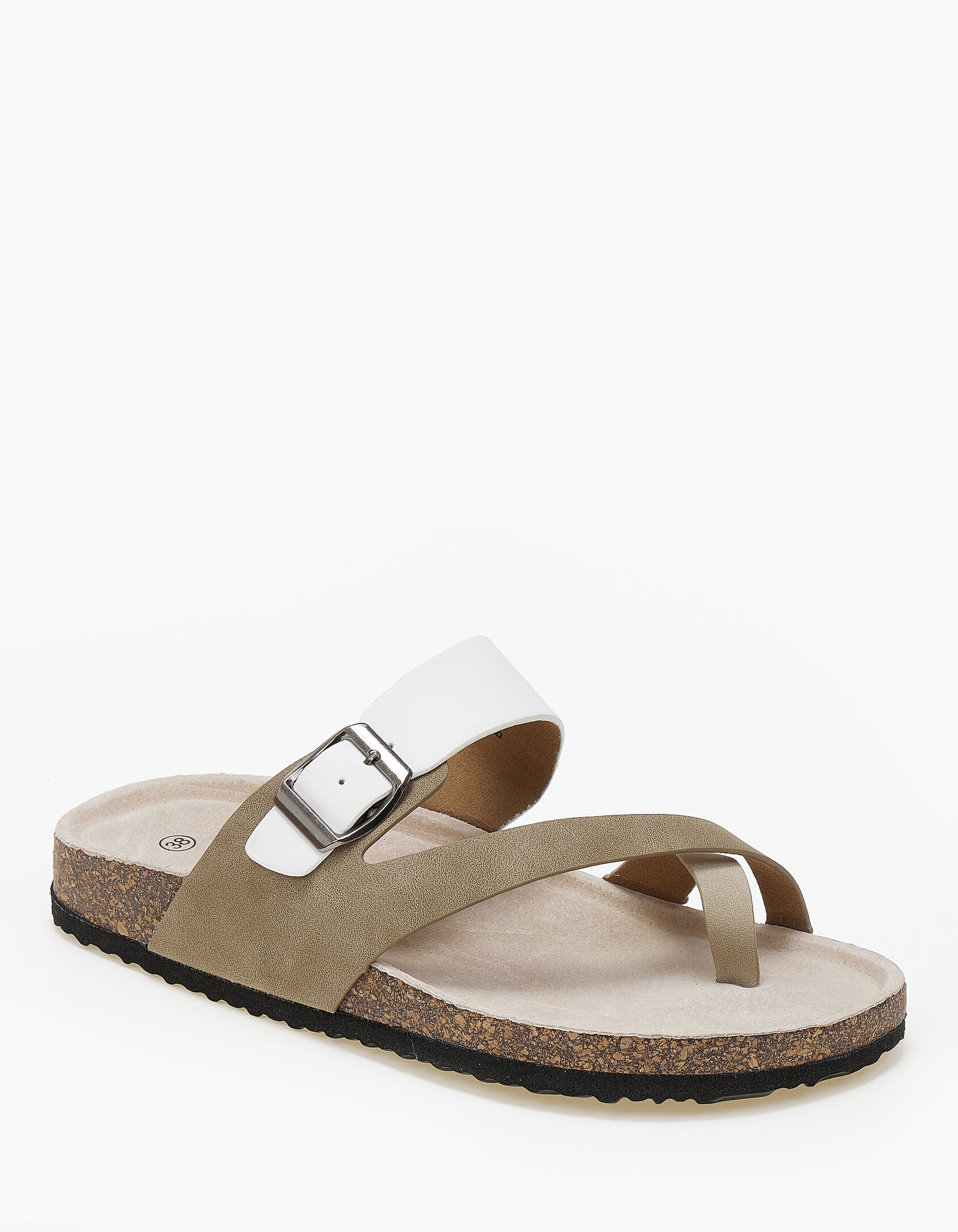 Issue Σανδάλια flatform με suede υφή - Λευκό