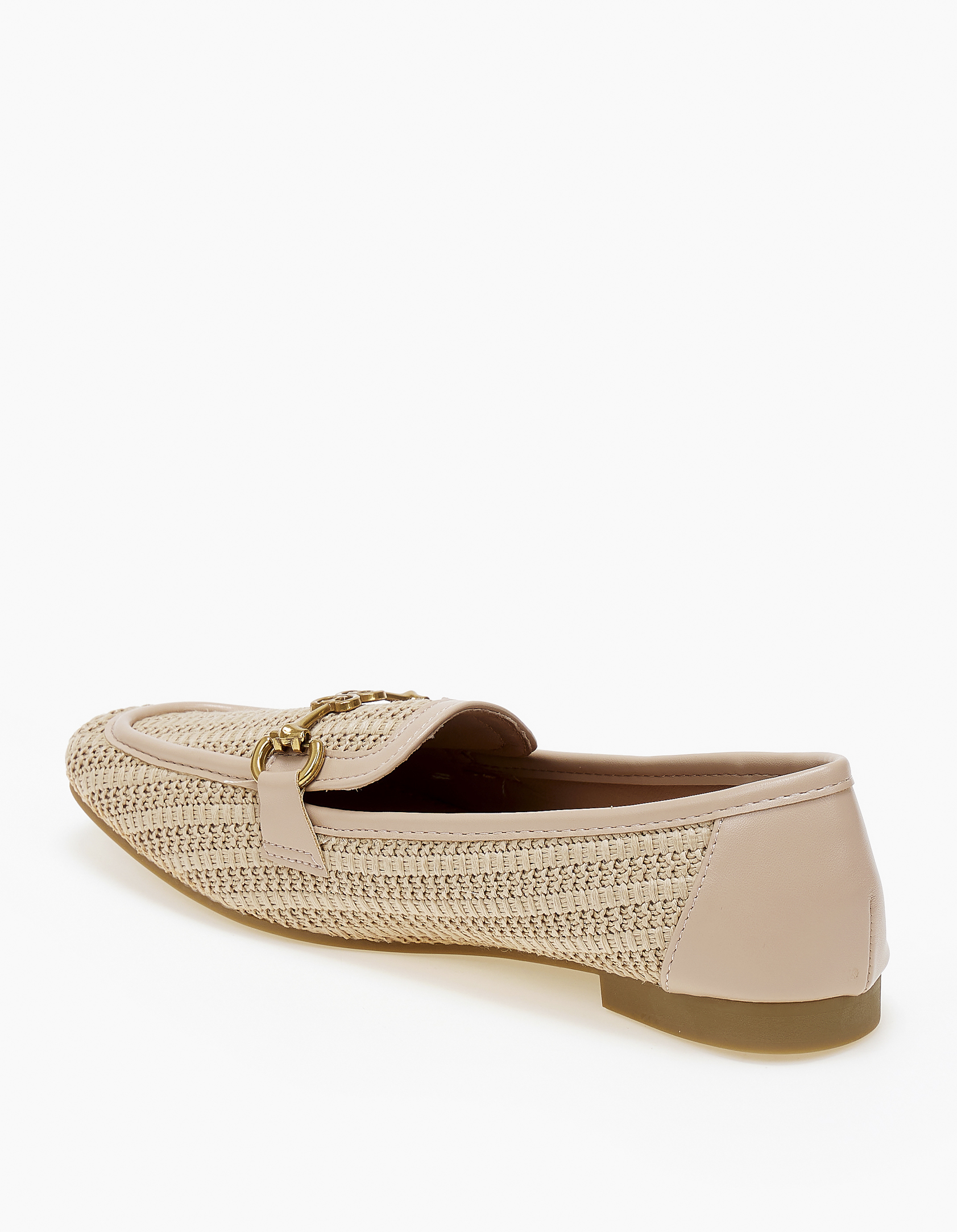 Χαμηλά loafers με σχέδιο ψάθας και αγκράφα - Πούρο φωτογραφία