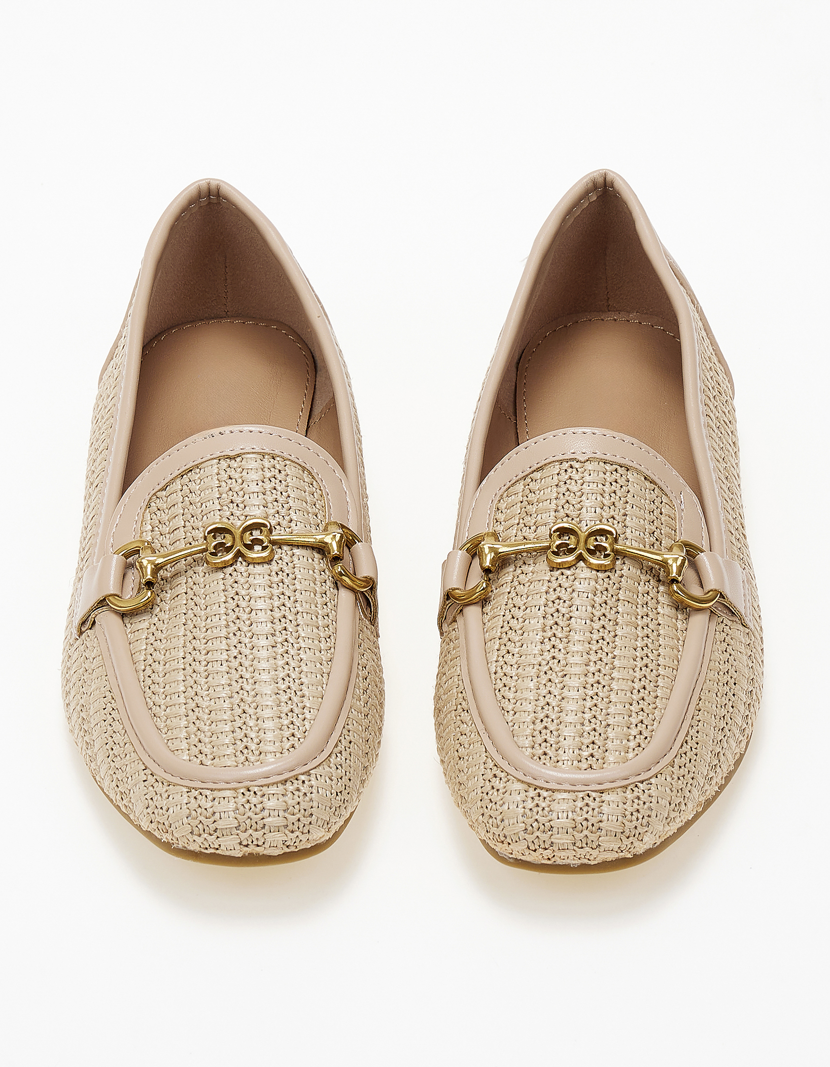 Χαμηλά loafers με σχέδιο ψάθας και αγκράφα - Πούρο φωτογραφία