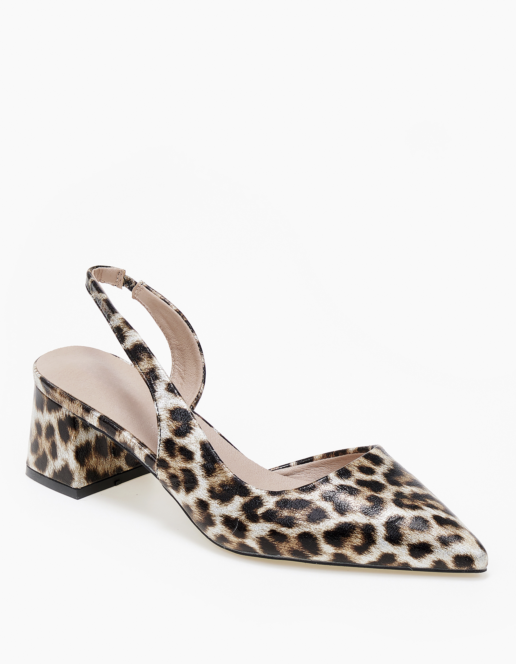 Issue Open heel χαμηλές γόβες με χοντρό τακούνι - Λεοπάρ