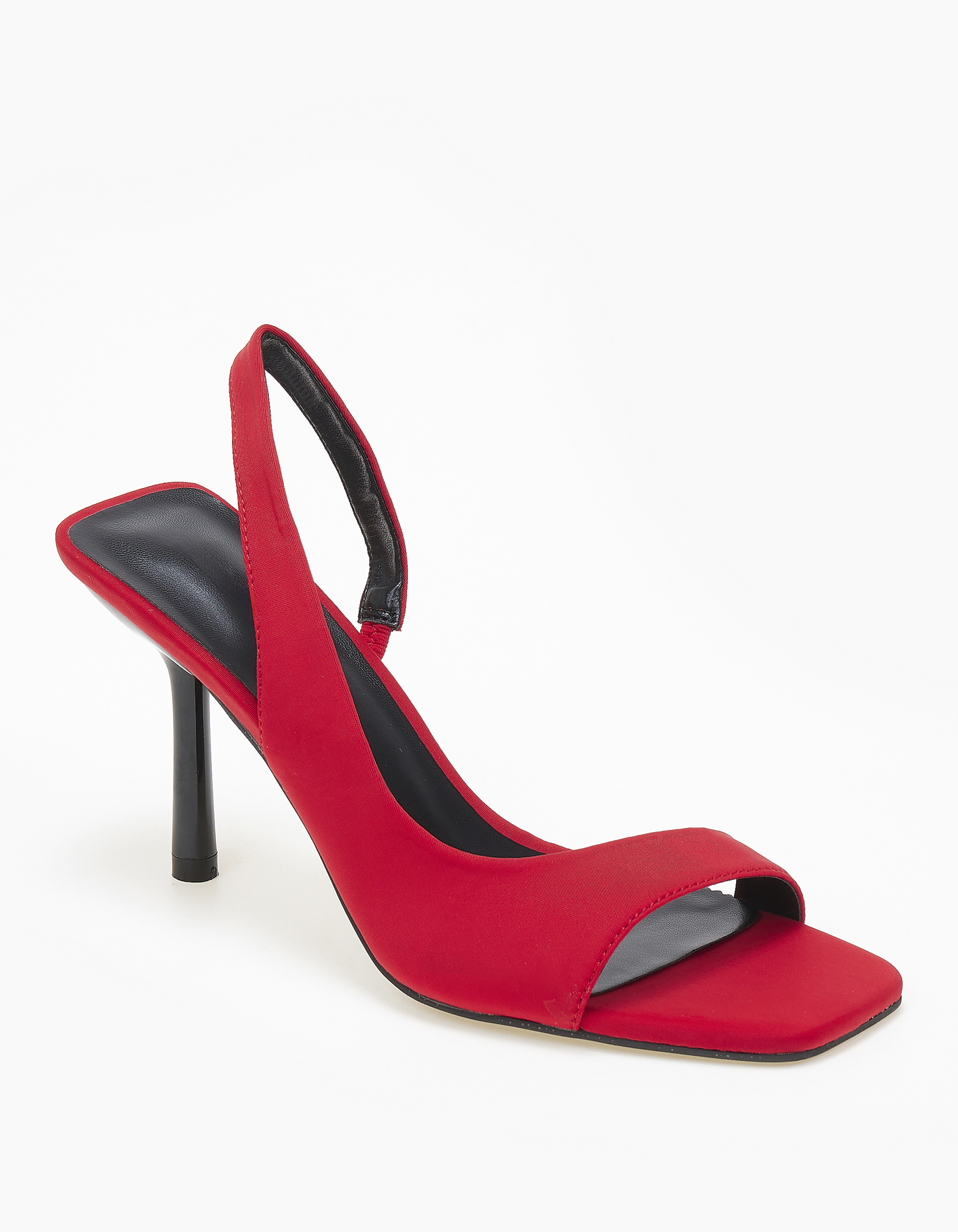 Ψηλά πέδιλα σε καρέ γραμμή με λεπτό τακούνι - Μπορντώ