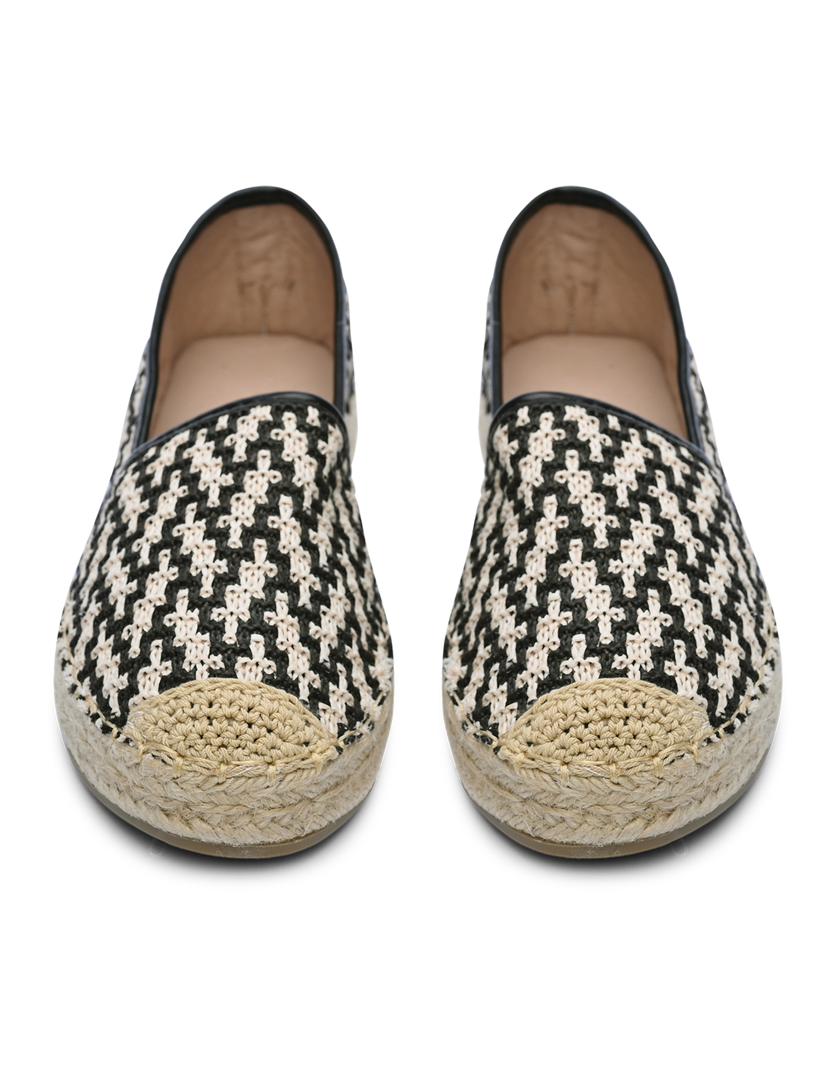 Γυναικείες κλειστές εσπαντρίγιες με πλεκτό σχέδιο - Μαύρο φωτογραφία