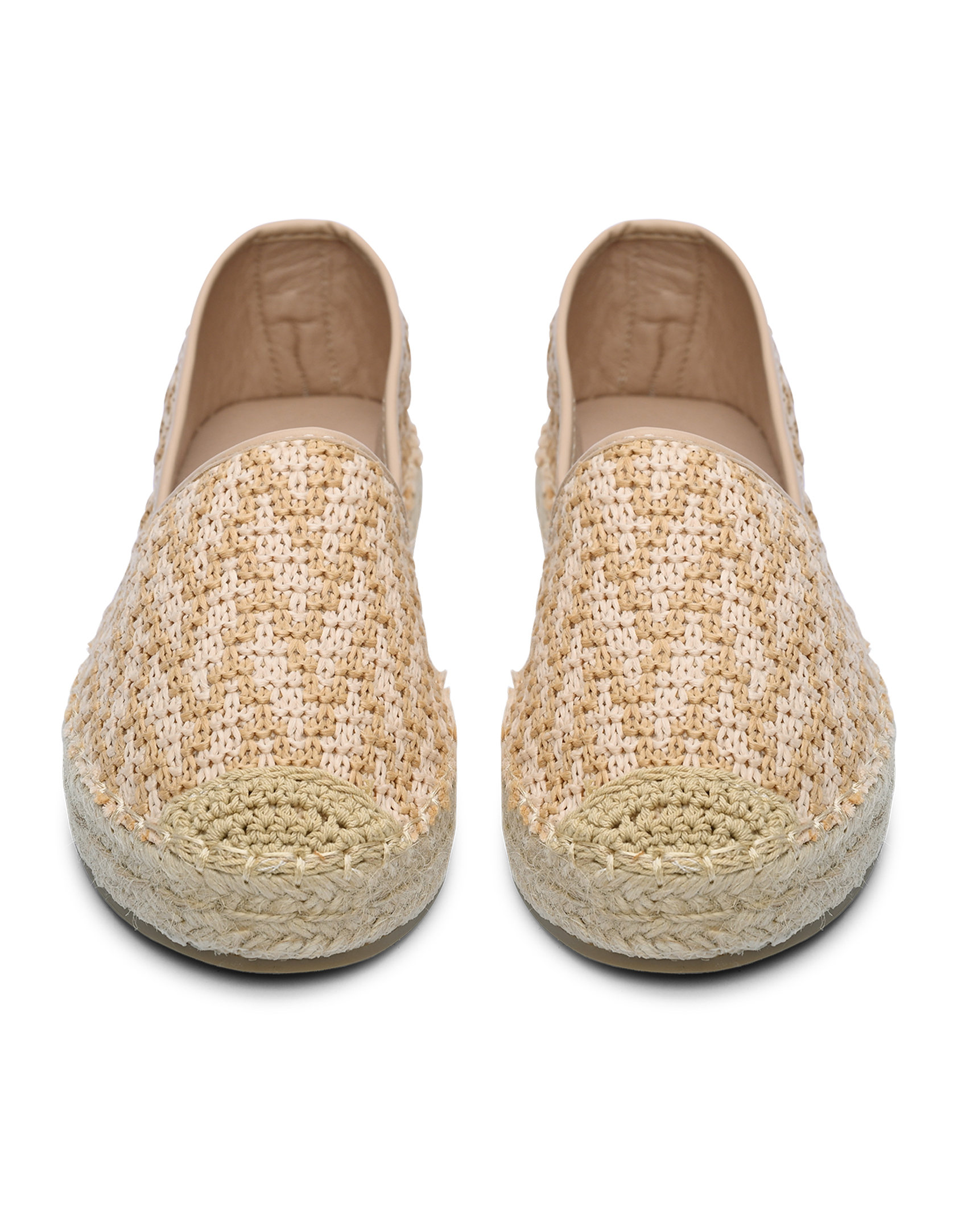 Γυναικείες κλειστές εσπαντρίγιες με πλεκτό σχέδιο - Μπεζ φωτογραφία