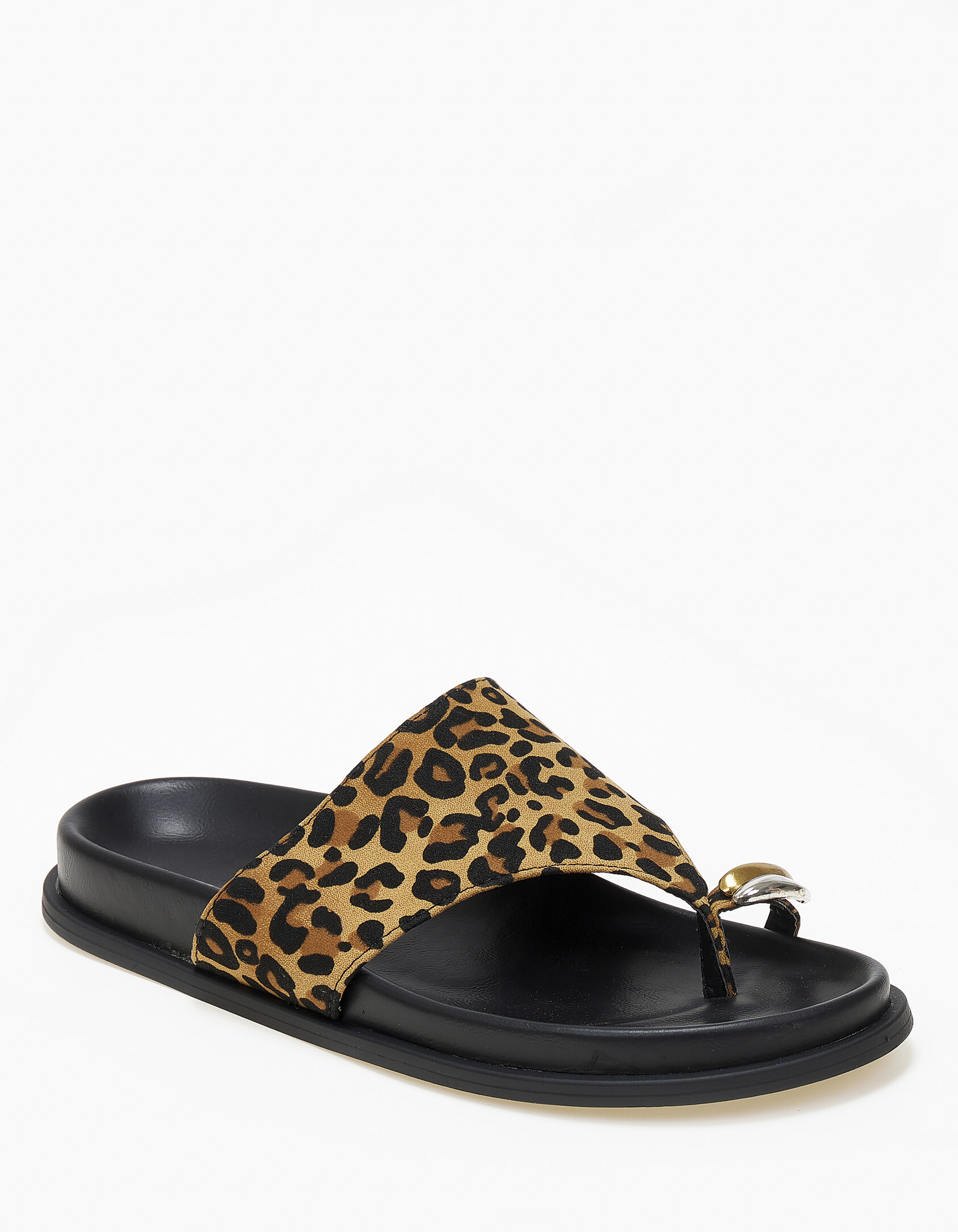 Issue Σανδάλια flatform με suede υφή και toe ring - Λεοπάρ