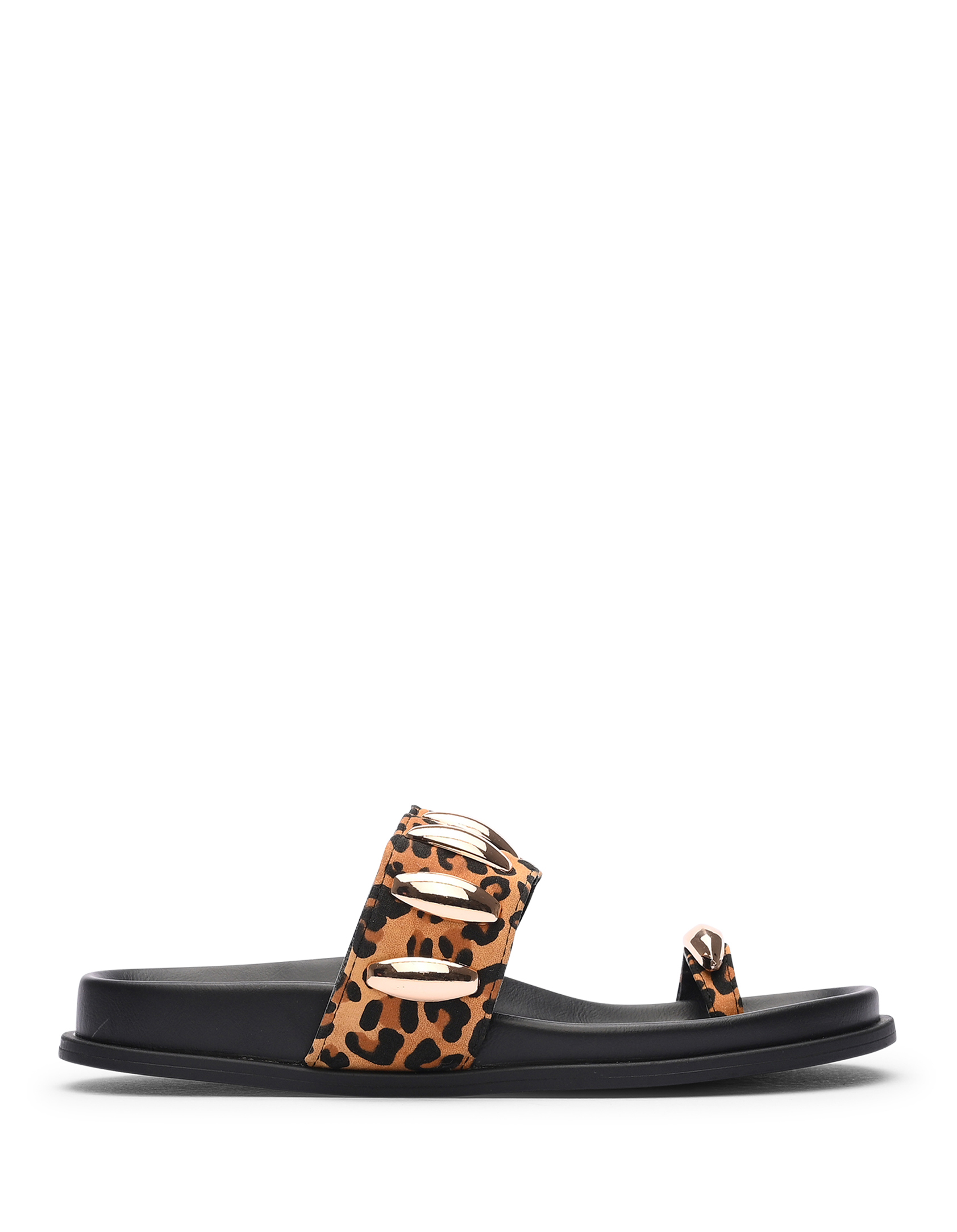 Σανδάλια flatform με toe ring και μεταλλικές λεπτομέρειες - Λεοπάρ φωτογραφία