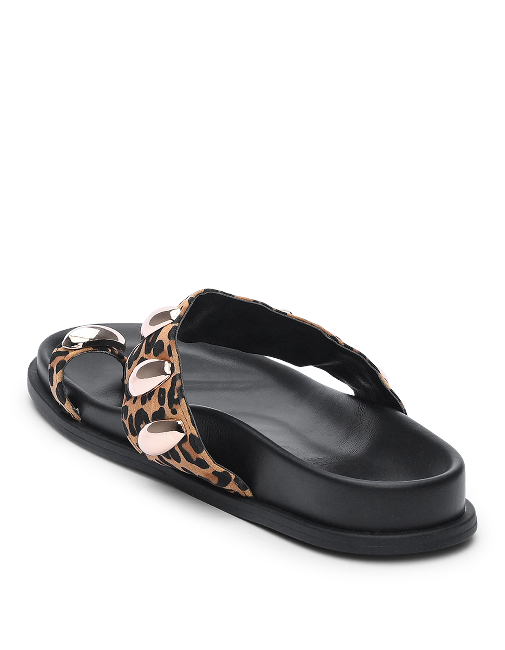 Σανδάλια flatform με toe ring και μεταλλικές λεπτομέρειες - Λεοπάρ φωτογραφία