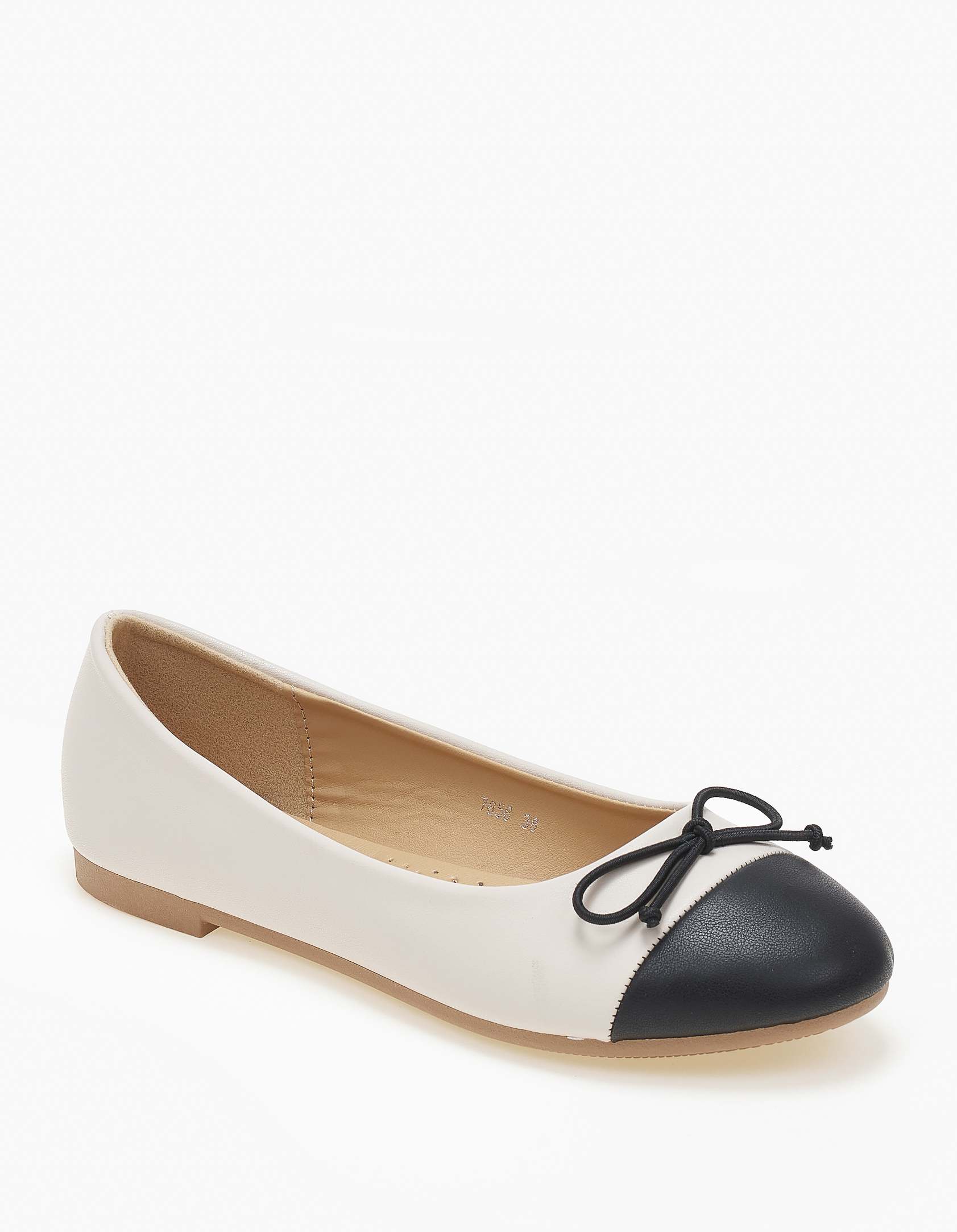 Μπαλαρίνες με διχρωμία και φιογκάκι - Μπεζ φωτογραφία