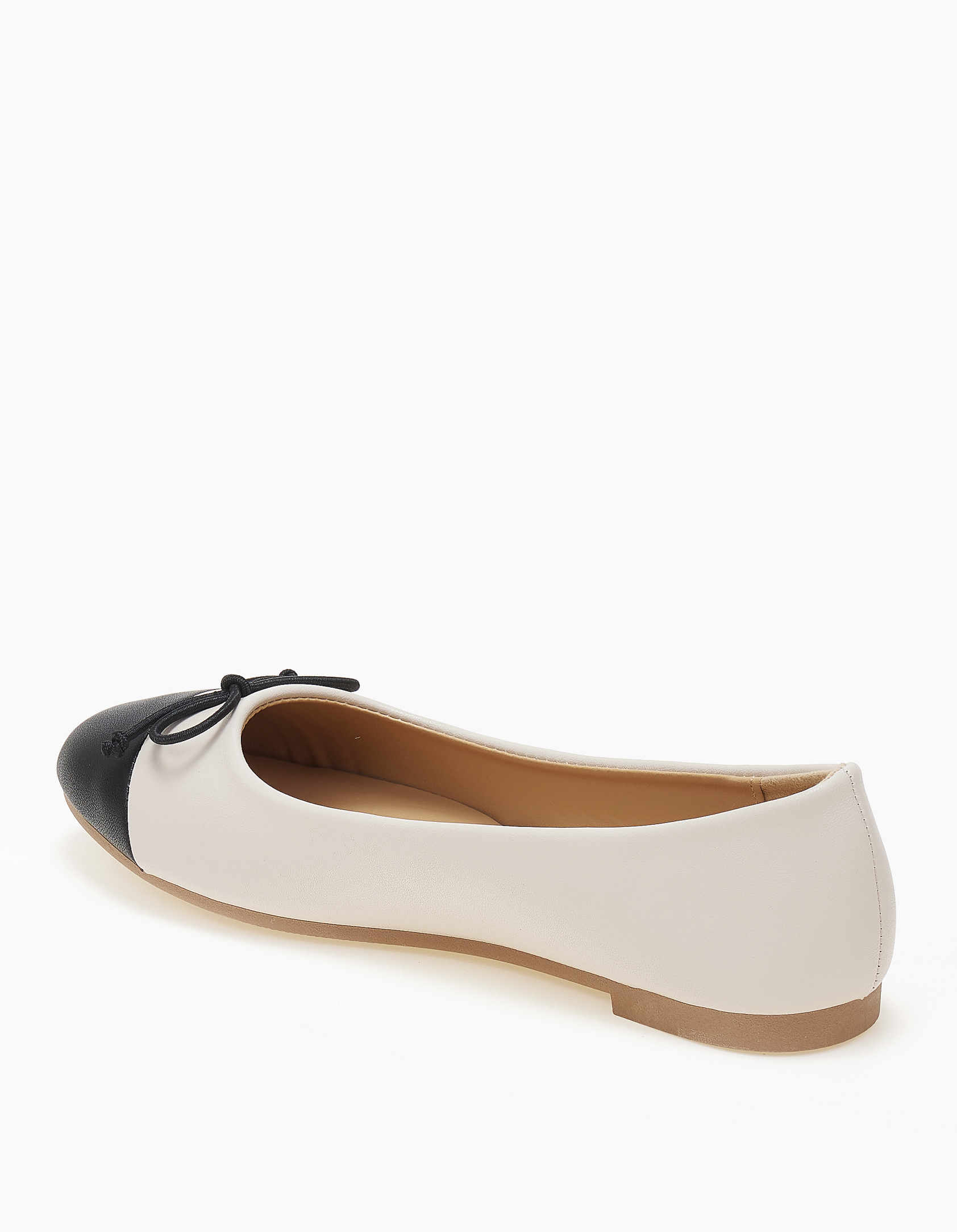 Μπαλαρίνες με διχρωμία και φιογκάκι - Μπεζ φωτογραφία