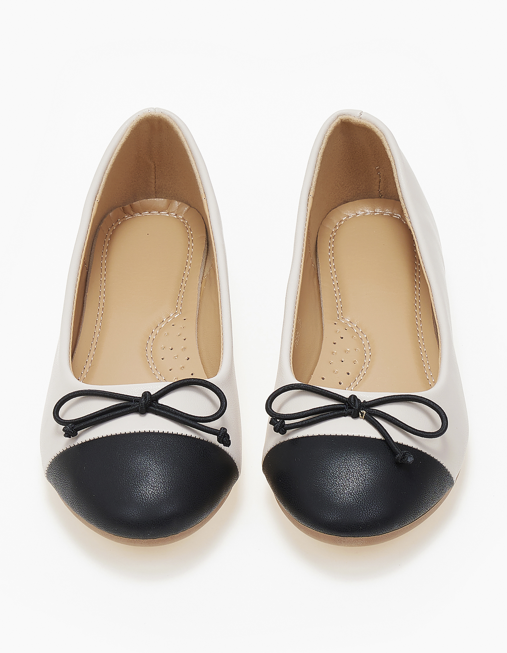 Μπαλαρίνες με διχρωμία και φιογκάκι - Μπεζ φωτογραφία