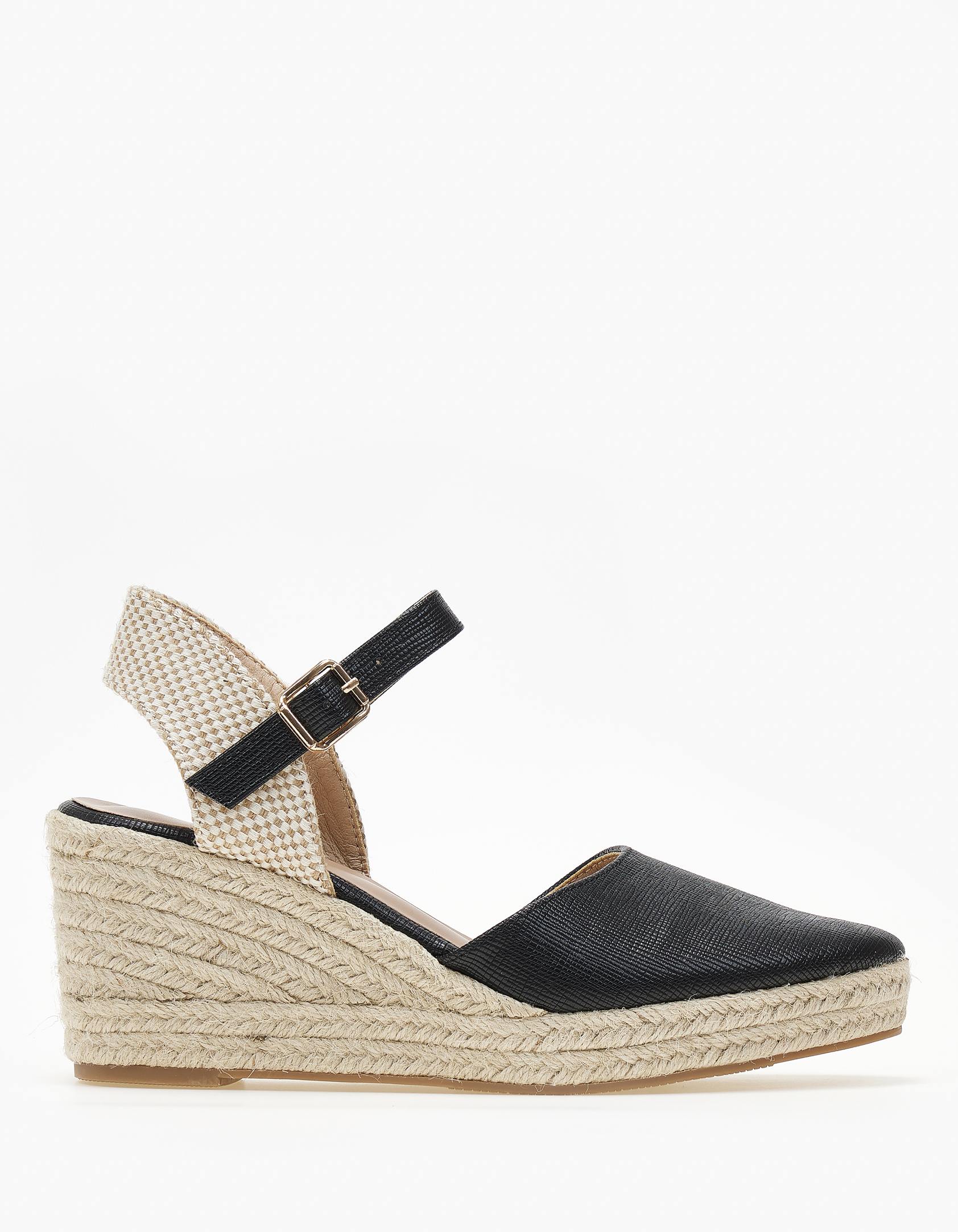 Εσπαντρίγιες πλατφόρμες με μπαρέτα - Μαύρο