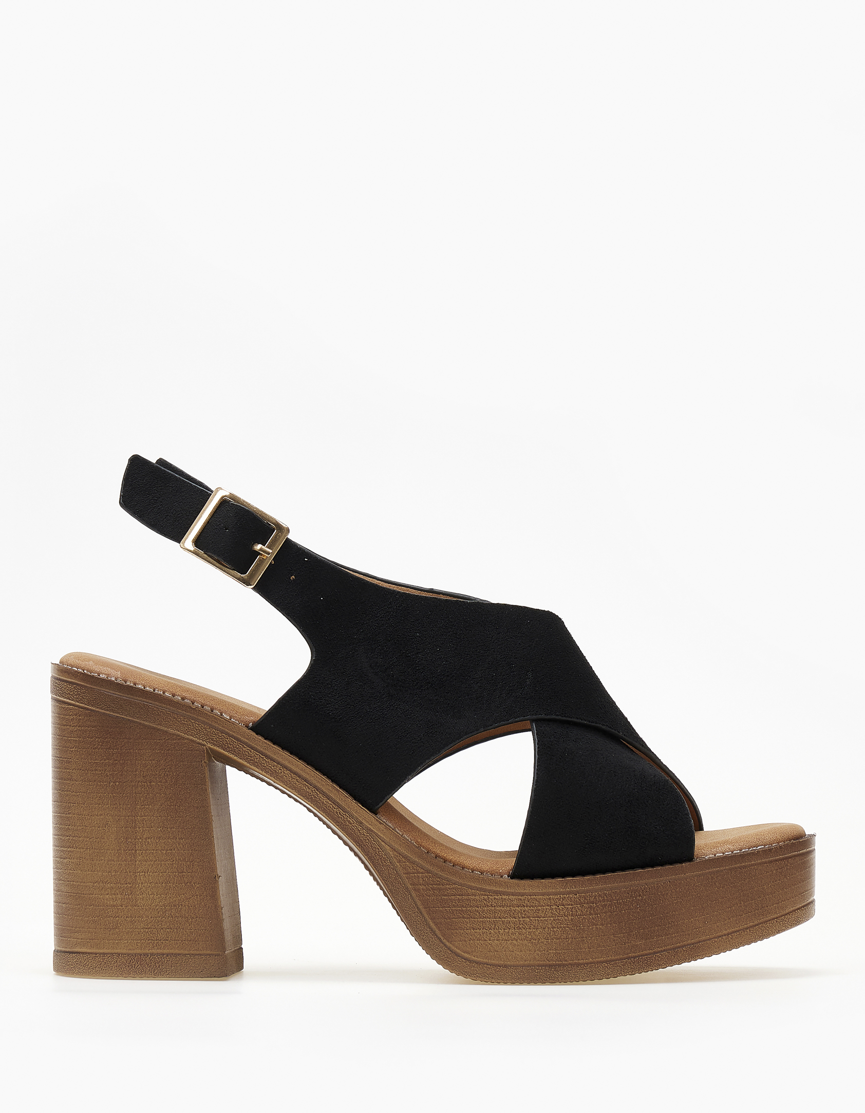 Γυναικεία clogs - πέδιλα με χιαστί σχέδιο - Μαύρο