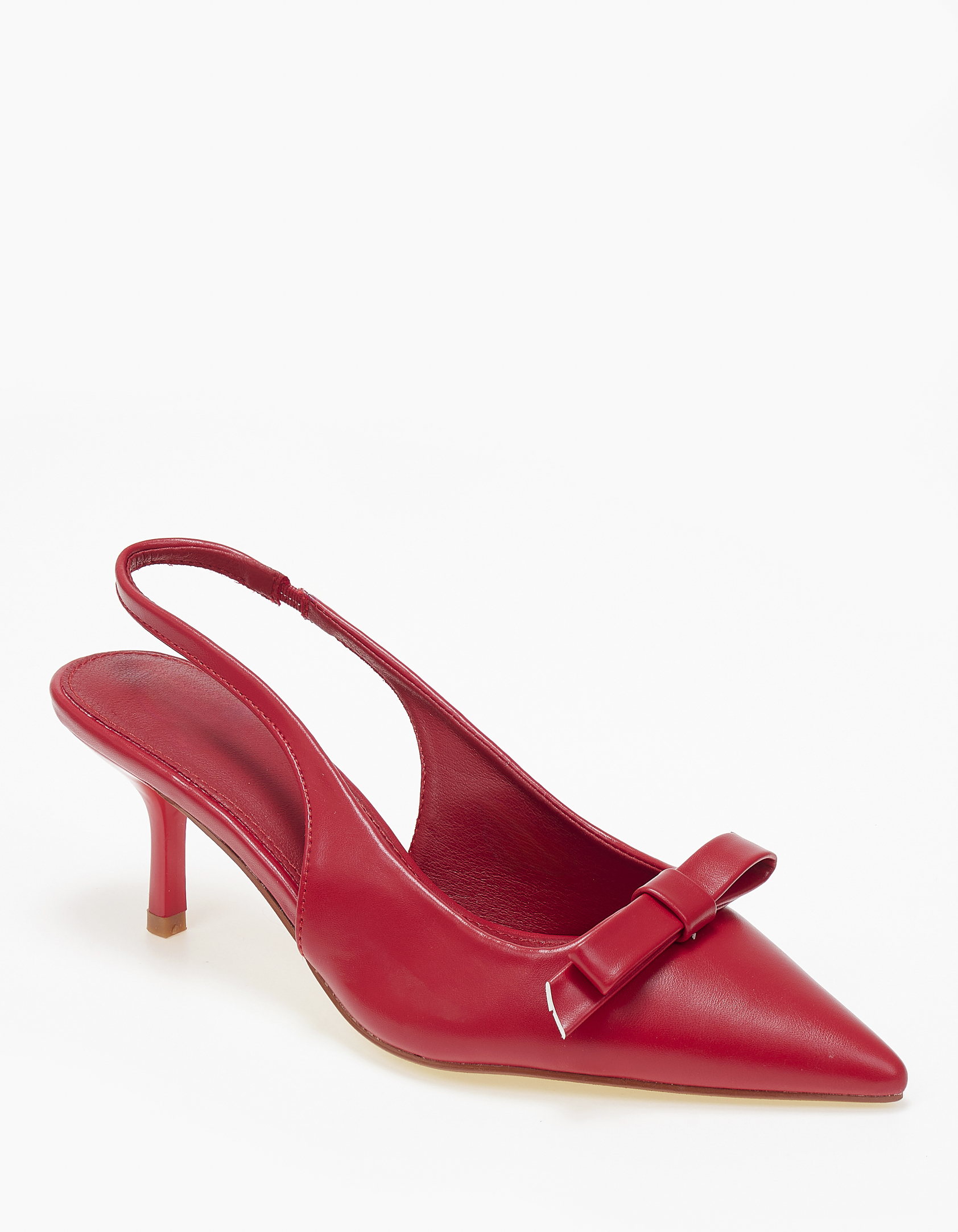 Slingback χαμηλές γόβες με φιόγκο - Κόκκινο