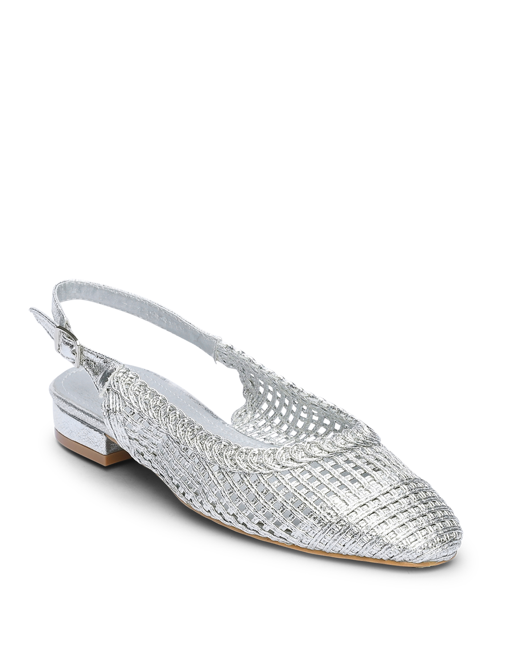 Εξώφτερνες μπαλαρίνες με πλεκτό σχέδιο - Μαύρο