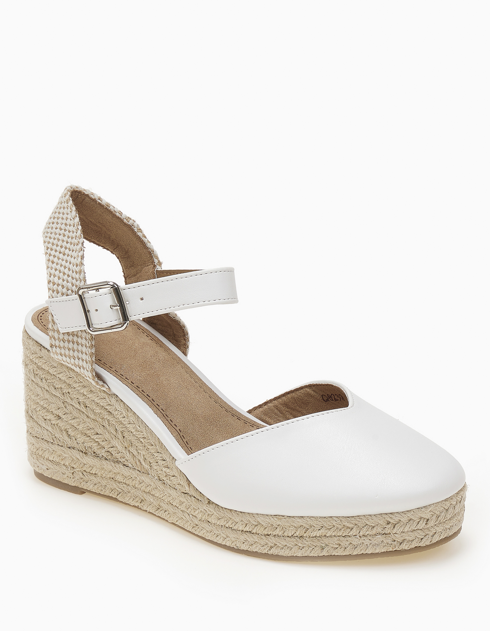 Γυναικείες εσπαντρίγιες πλατφόρμες με μπαρέτα - Λευκό