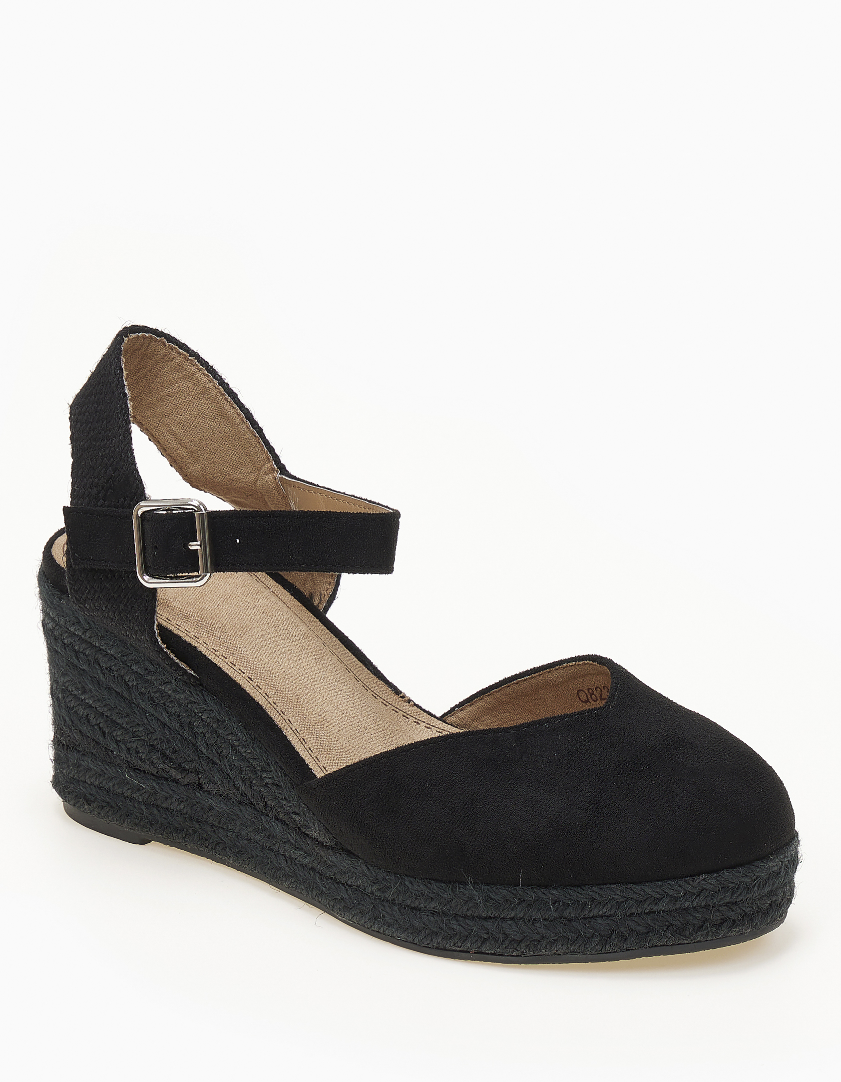 Γυναικείες εσπαντρίγιες πλατφόρμες με μπαρέτα - Μαύρο