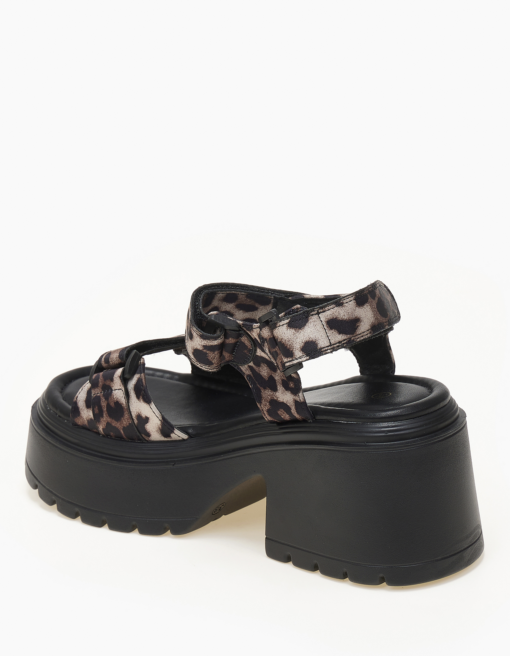 Γυναικεία σανδάλια flatform με ψηλή σόλα και τακούνι - Λεοπάρ φωτογραφία