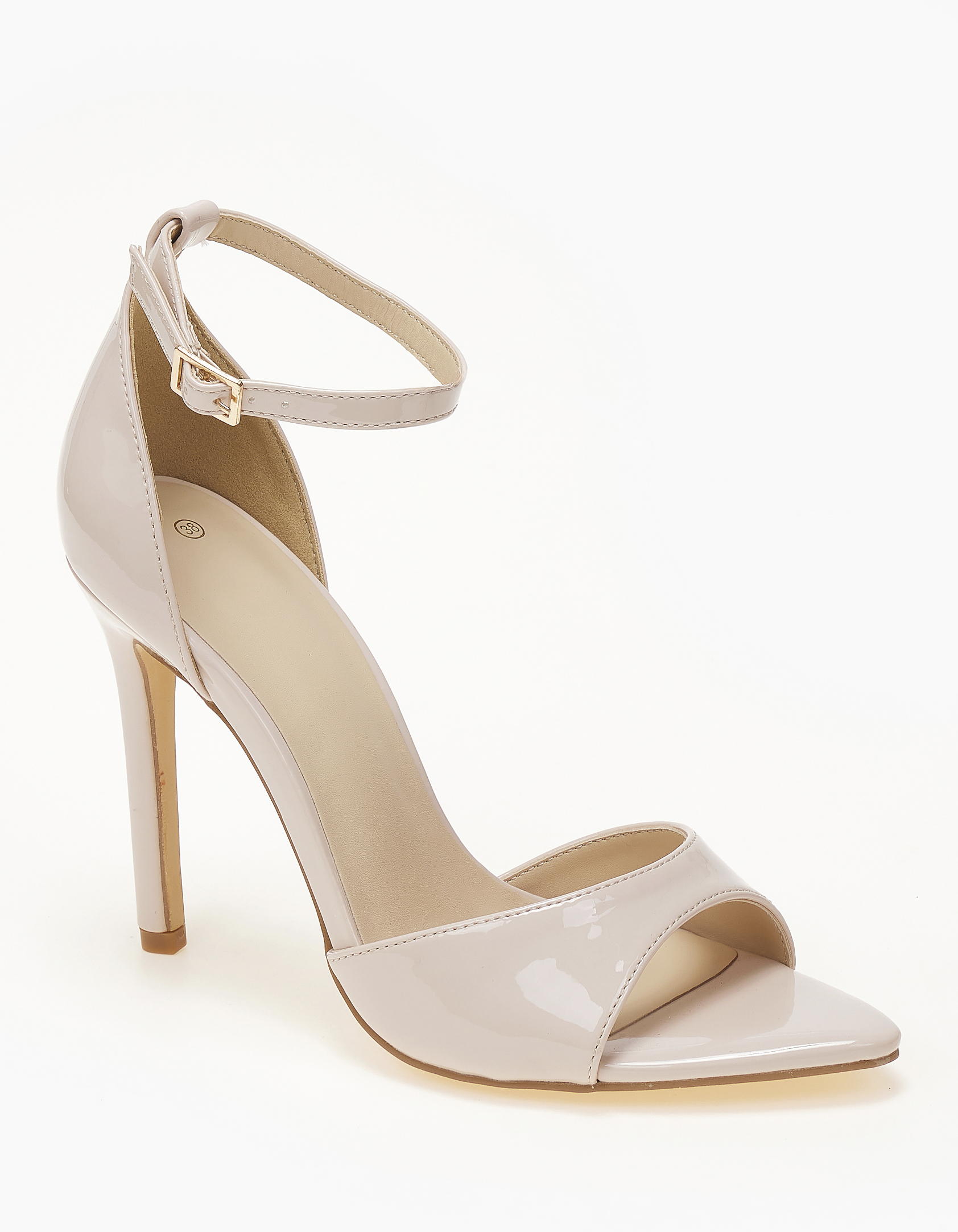 Issue Ψηλά μυτερά πέδιλα με λεπτό τακούνι και μπαρέτα - Μπεζ