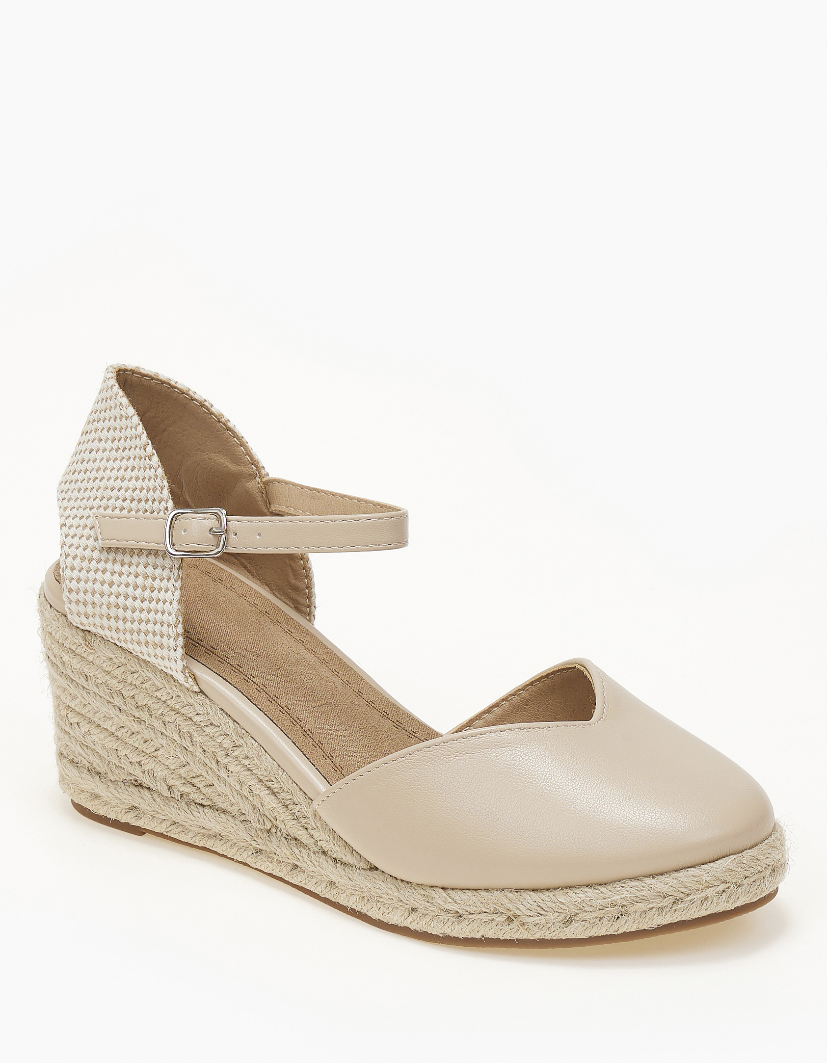 Γυναικείες εσπαντρίγιες πλατφόρμες με μπαρέτα - Μπεζ