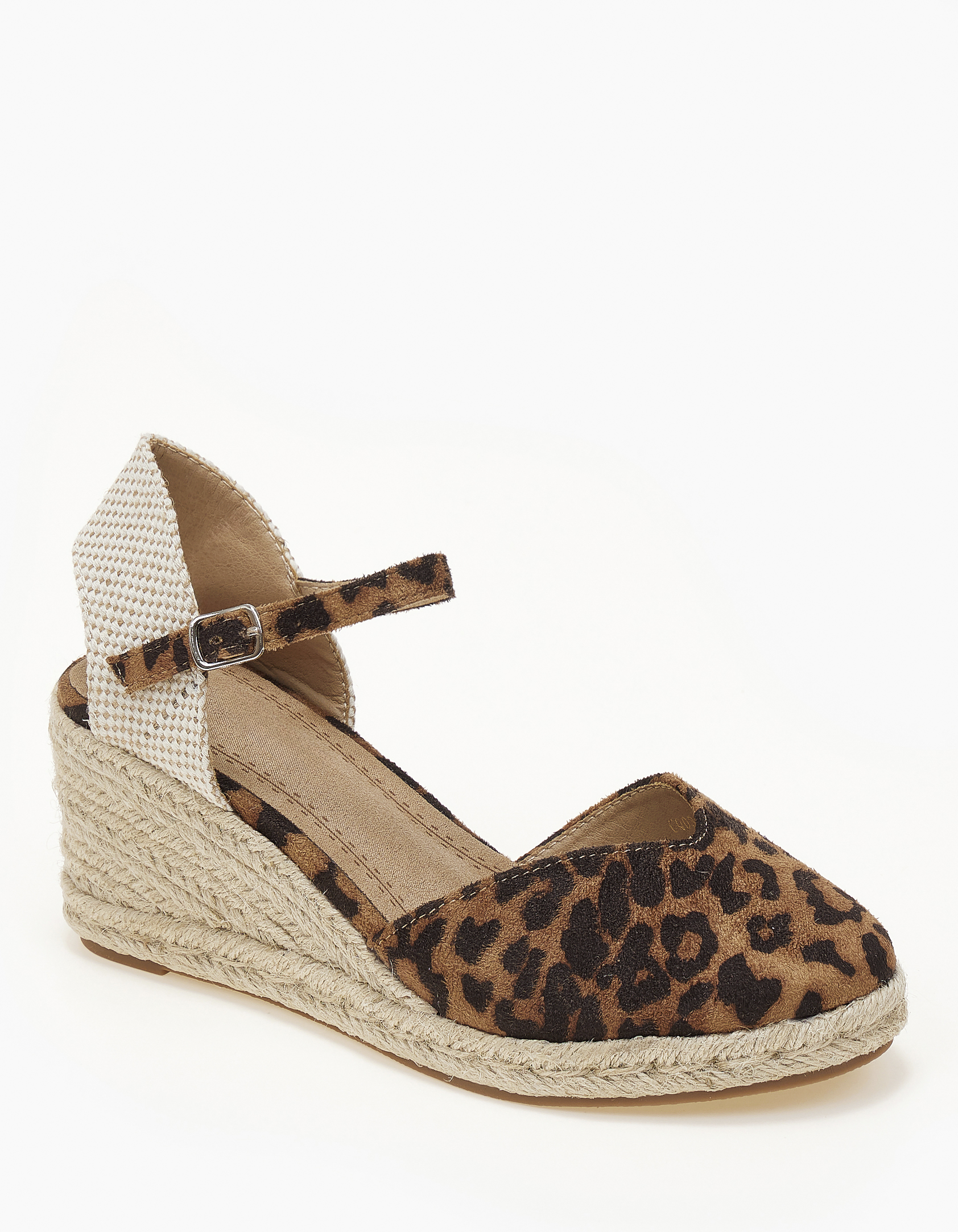 Γυναικείες εσπαντρίγιες πλατφόρμες με μπαρέτα - Λεοπάρ