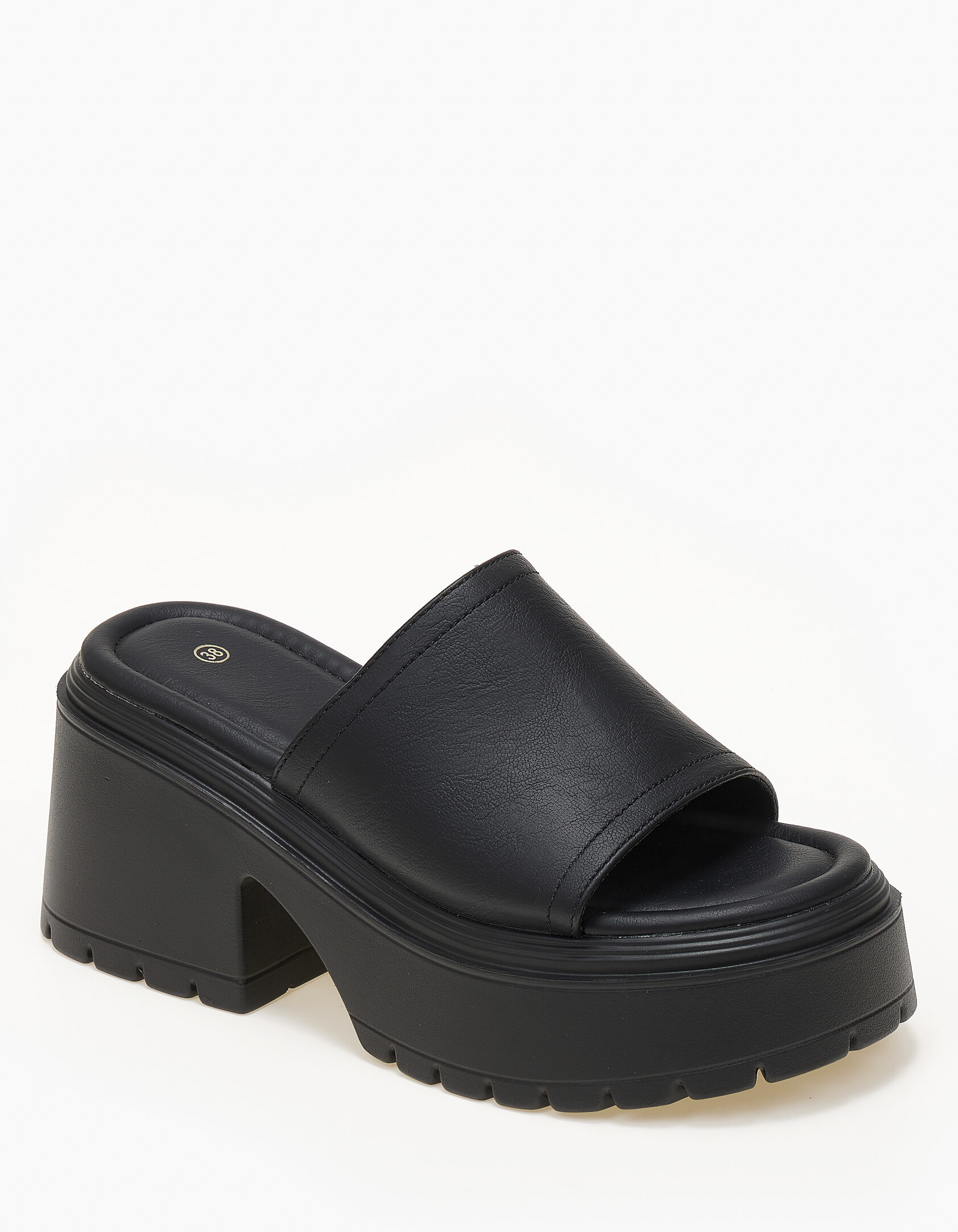 Γυναικεία flatform με ψηλή σόλα και τακούνι - Μαύρο