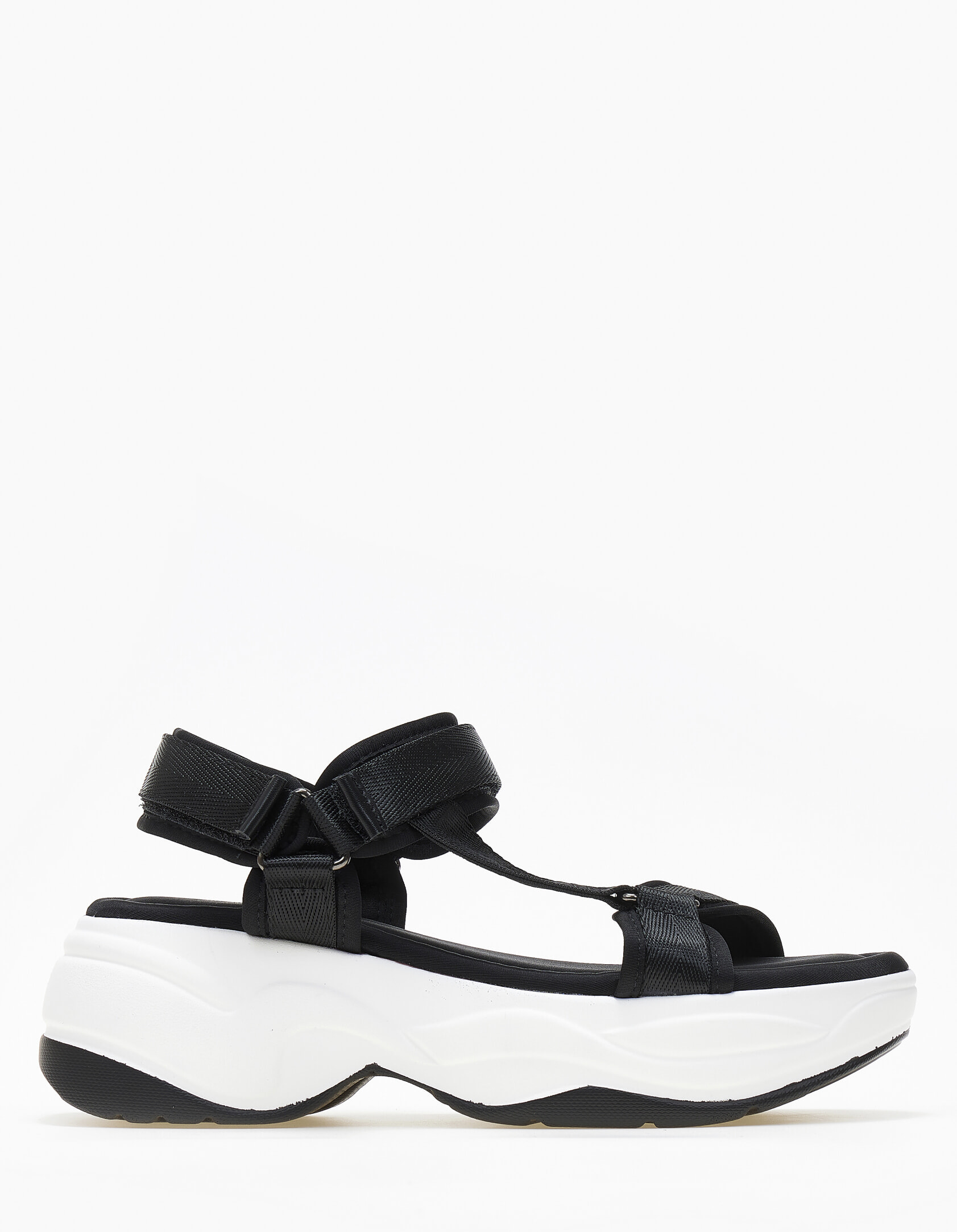 Σανδάλια flatform με velcro - Μαύρο