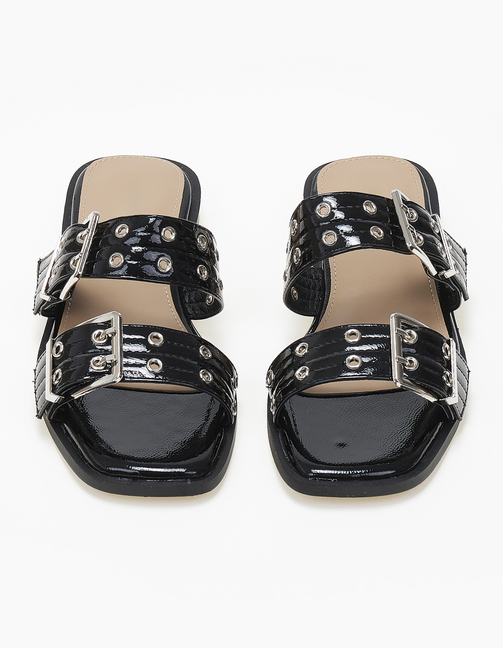 Issue Εξώφτερνα σανδάλια με αγκράφες και τρουκς - Μαύρο