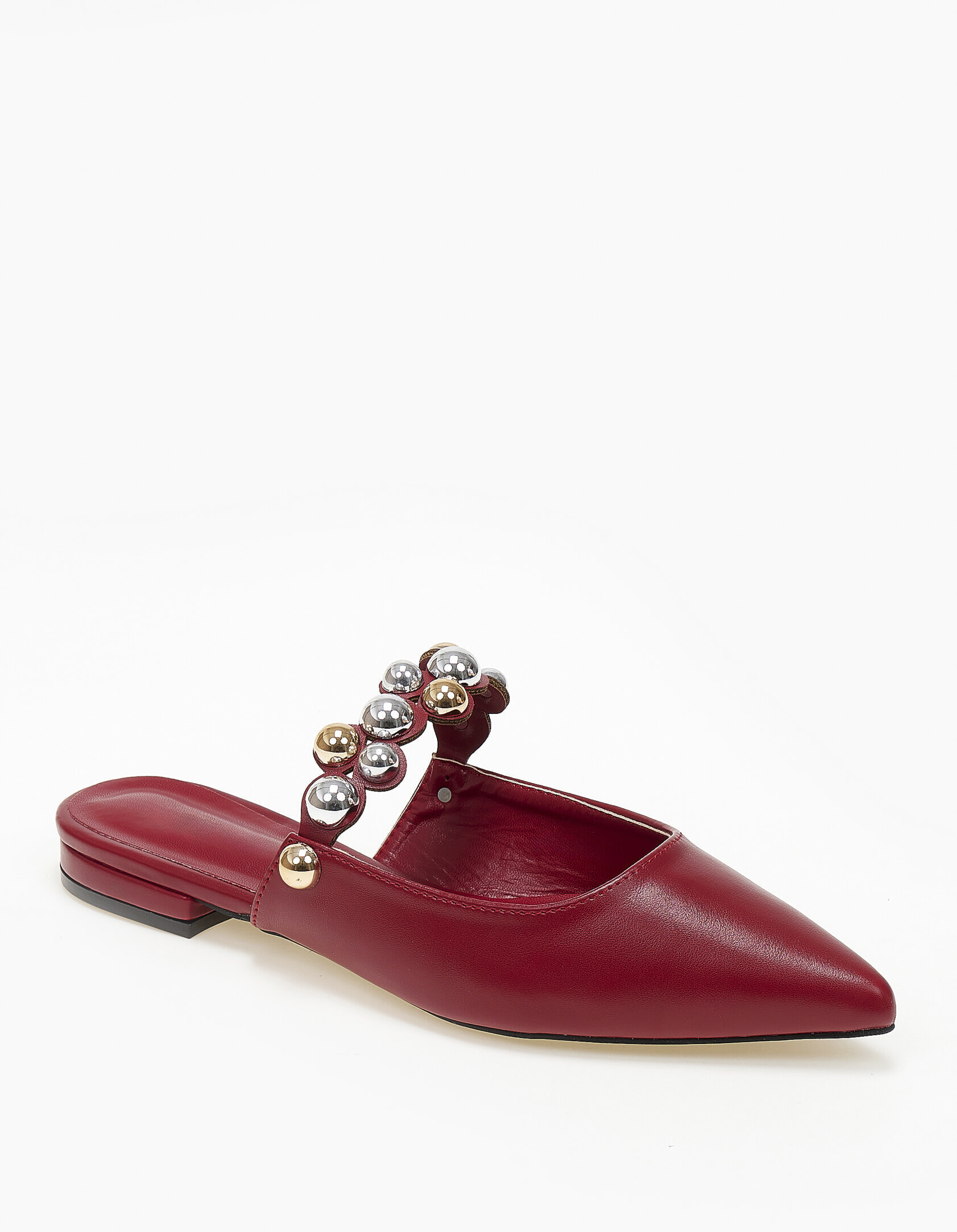 Issue Μυτερά mules με διακοσμητικά τρουκς - Κόκκινο