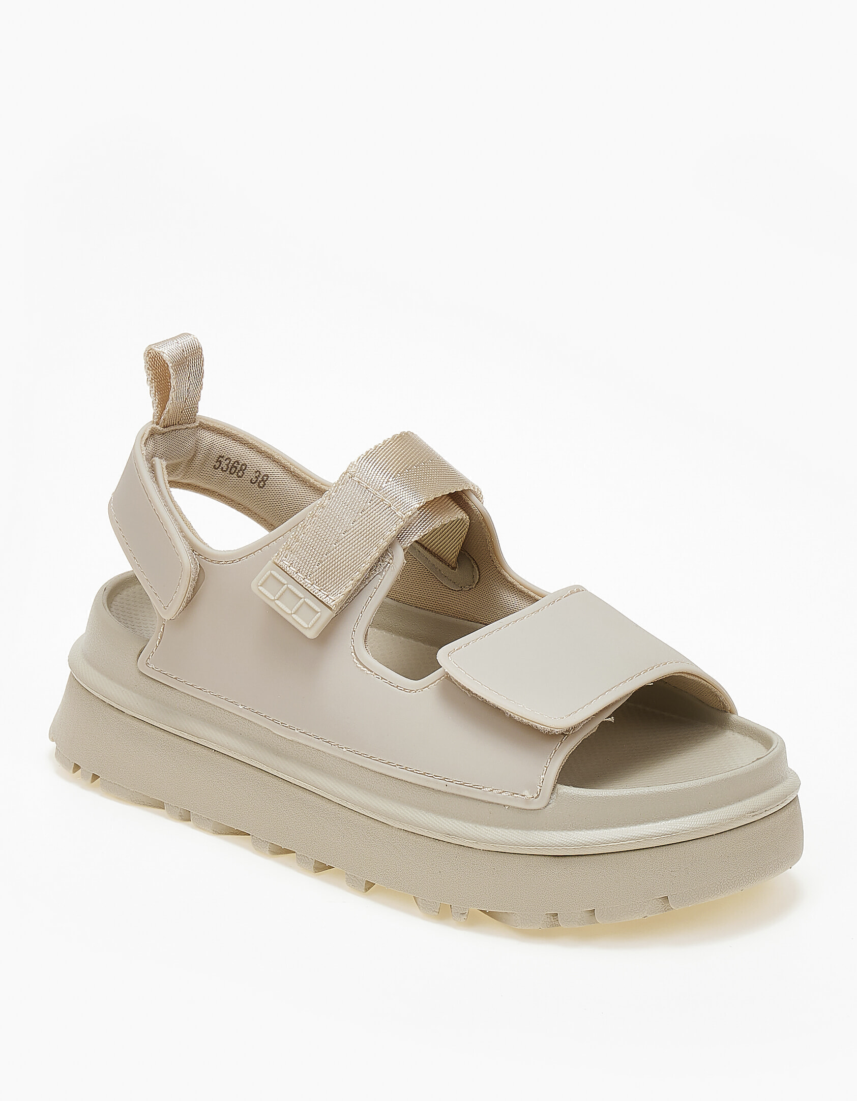 Σανδάλια flatform με λουράκια scratch - Μπεζ