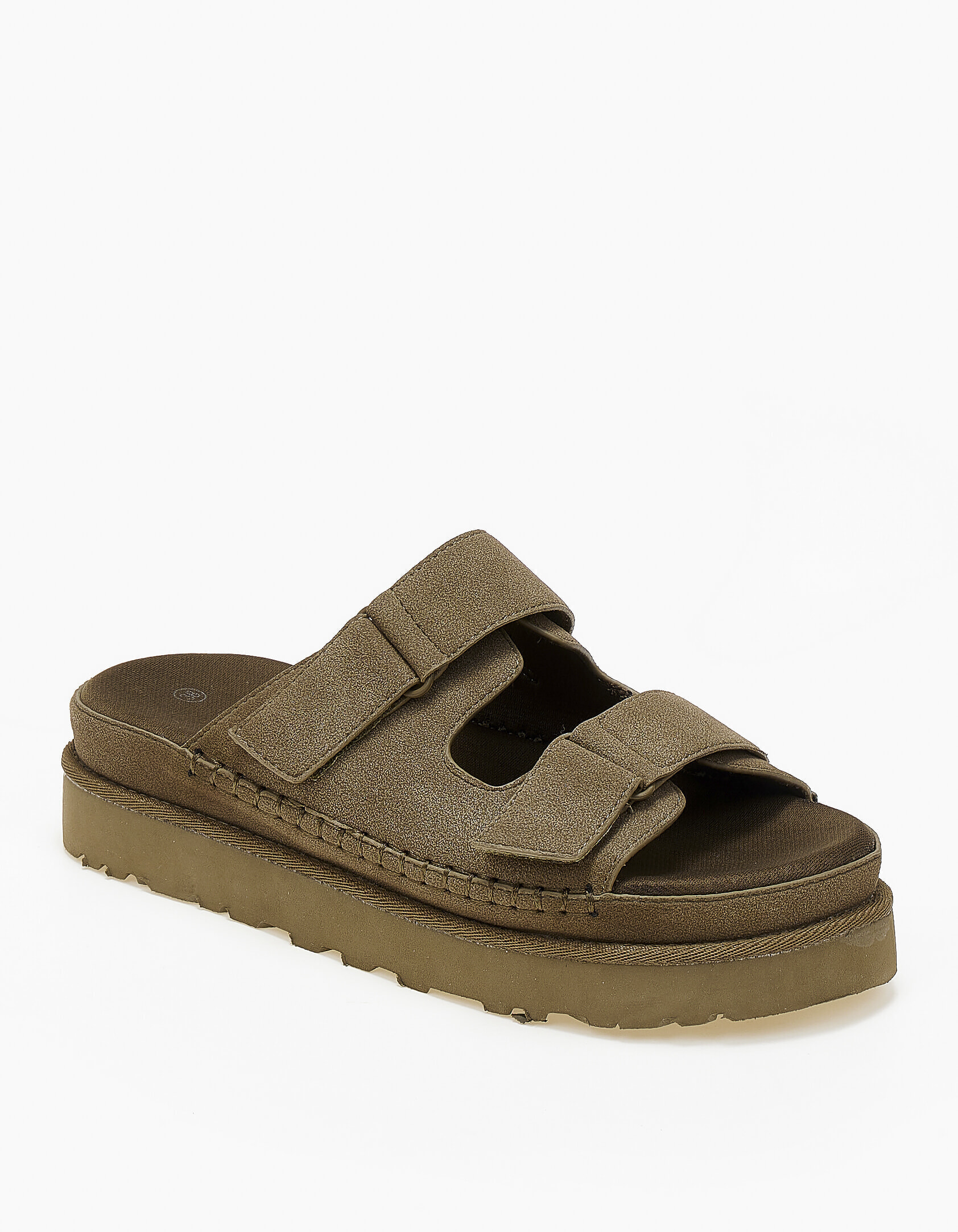 Suede σανδάλια με λουράκια scratch - Πράσινο