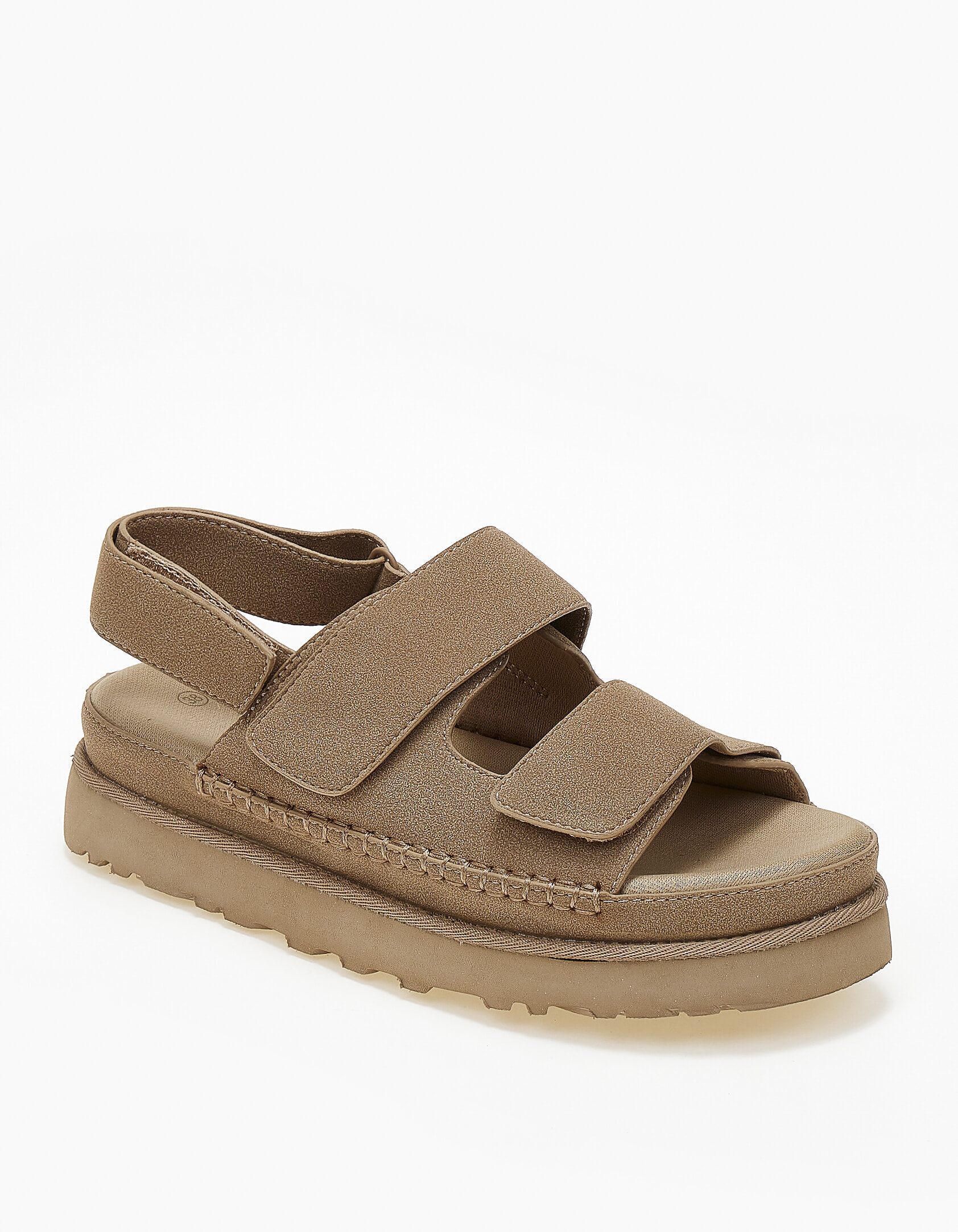 Suede σανδάλια flatform με λουράκια scratch - Πούρο