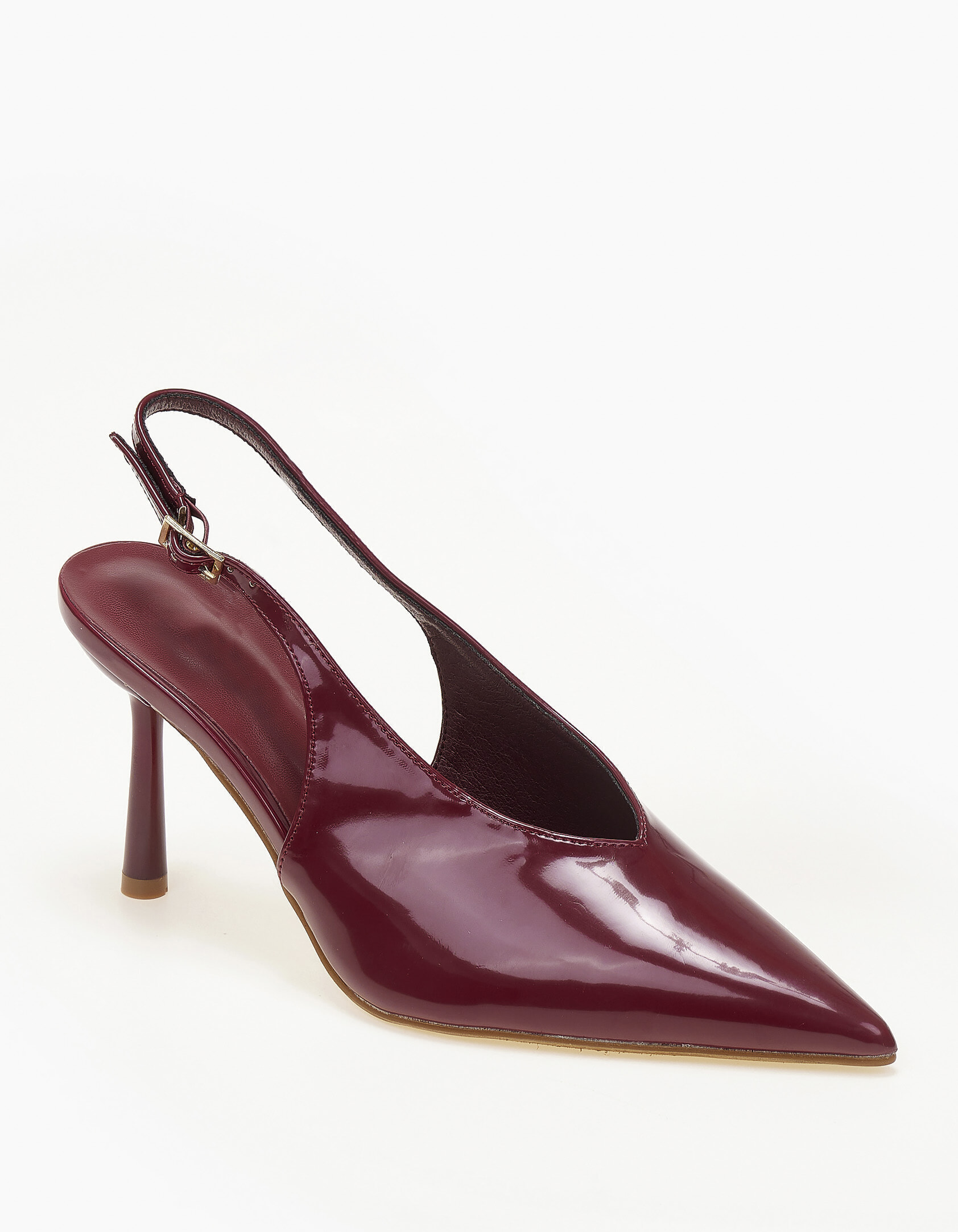 Μυτερές εξώφτερνες γόβες λουστρίνι - Μπορντώ