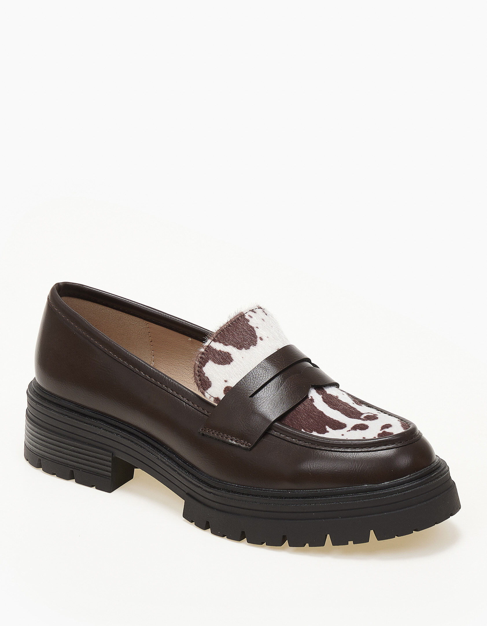 Issue -  Loafers με λεπτομέρια cow - Καφέ