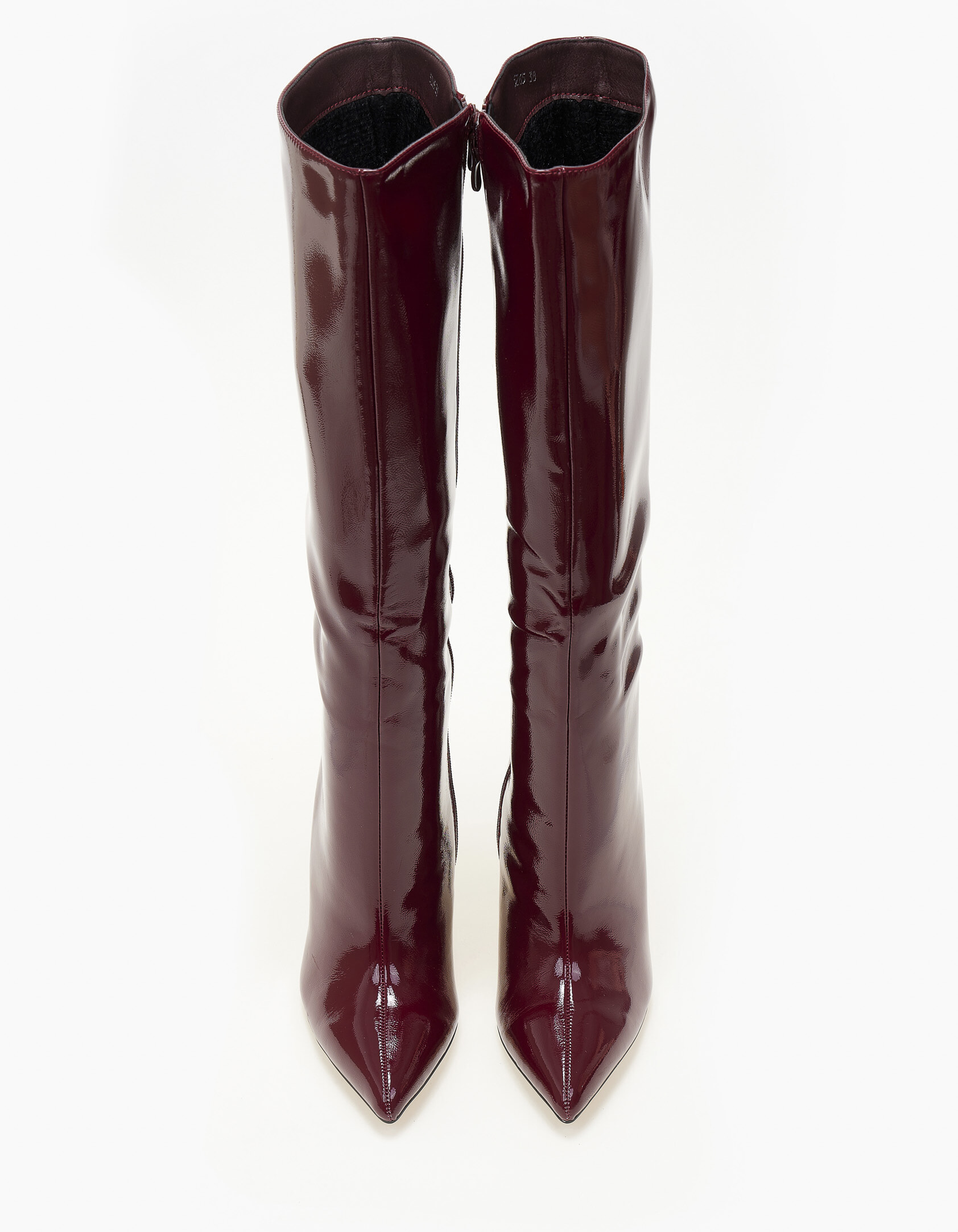 Μπότες λουστρίνι με λεπτό τακούνι - Μπορντώ φωτογραφία