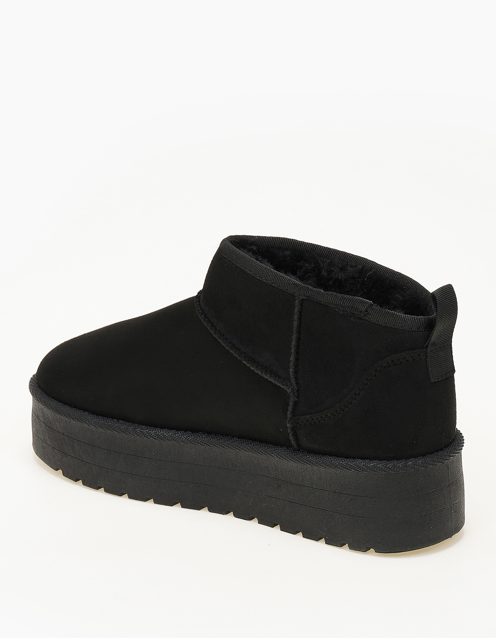 Χαμηλά μποτάκια δίσολα με γούνα - Μαύρο φωτογραφία