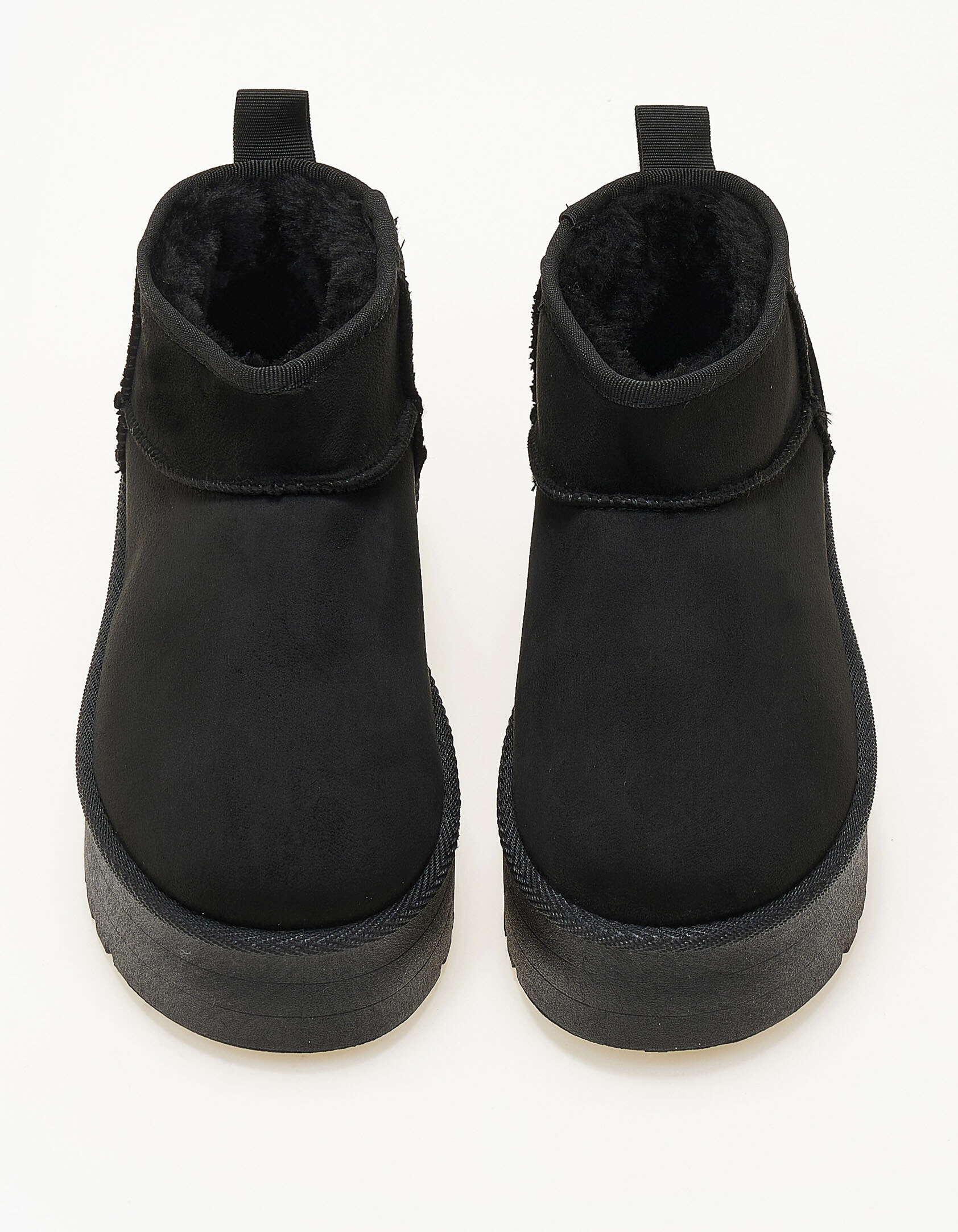 Χαμηλά μποτάκια δίσολα με γούνα - Μαύρο φωτογραφία